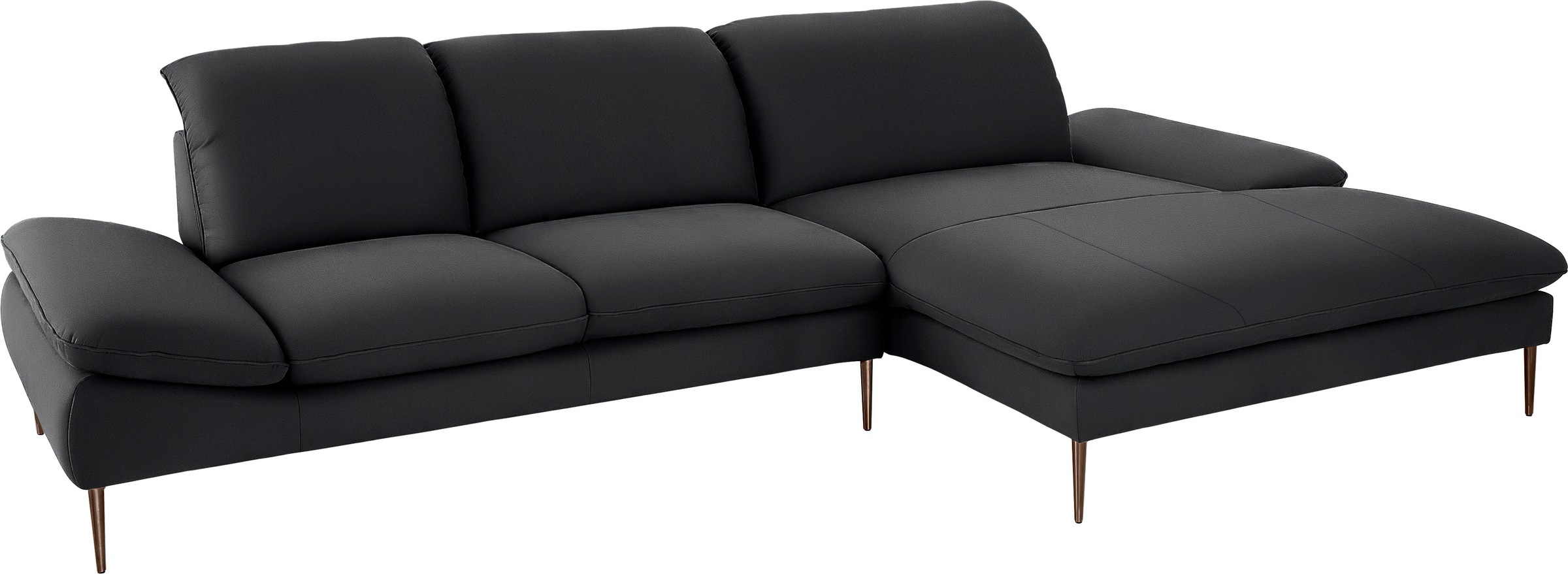 W.SCHILLIG Ecksofa »enjoy&MORE, Designsofa, bequem, elegant und zeitlos, L-Form«, Sitztiefenverstellung, Füße bronze pulverbeschichtet, Breite 340 cm