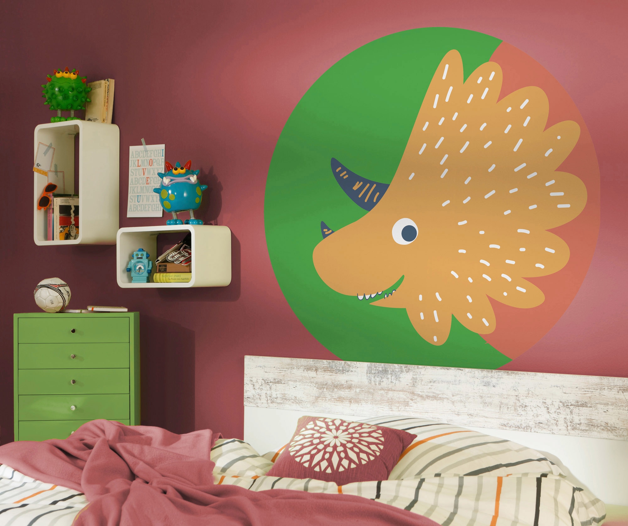 Komar Fototapete »Vlies selbstklebend - Little Dino Trice - Größe 125 x 125 cm« bedruckt glatt Wohnzimmer, Schlafzimmer