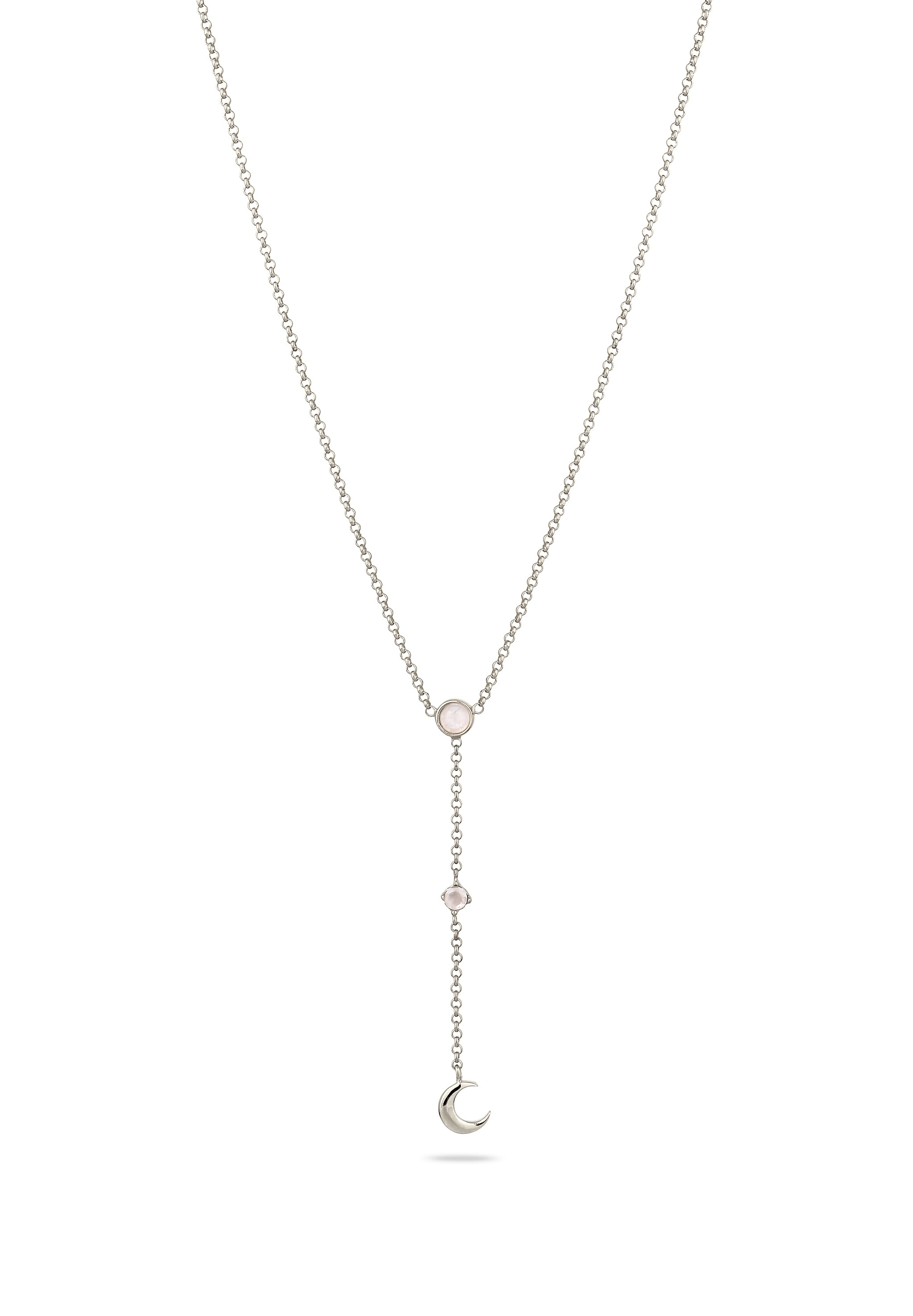 Elli Y-Kette »Halskette Y-Kette Halbmond Regenbogen Mondstein 925 Sterling Silber«