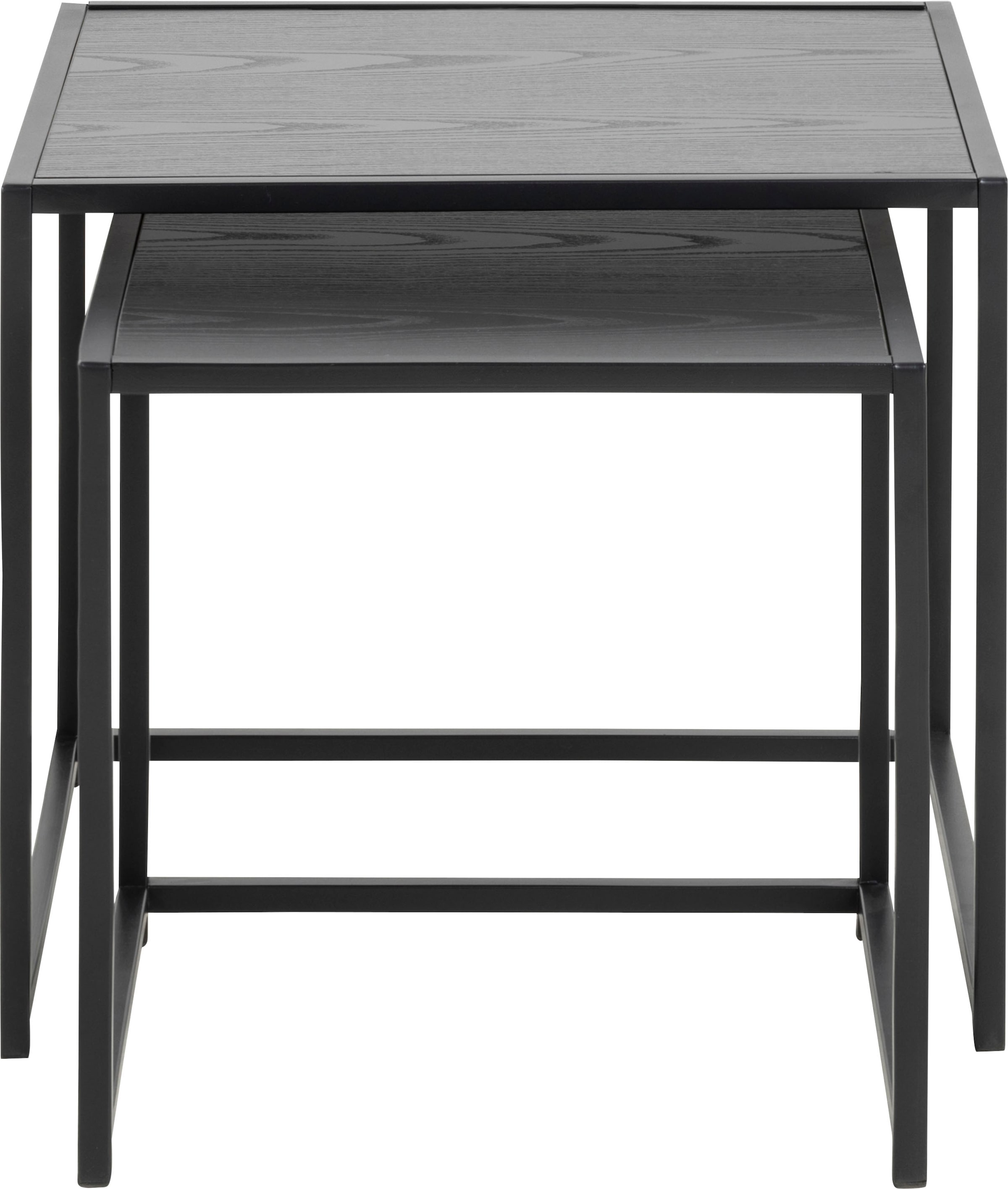 ACTONA GROUP Beistelltisch Set, 2 Stk. tlg. Metallrahmen, Industrie-Look und quadratischer Form, Satz von 2 Stück