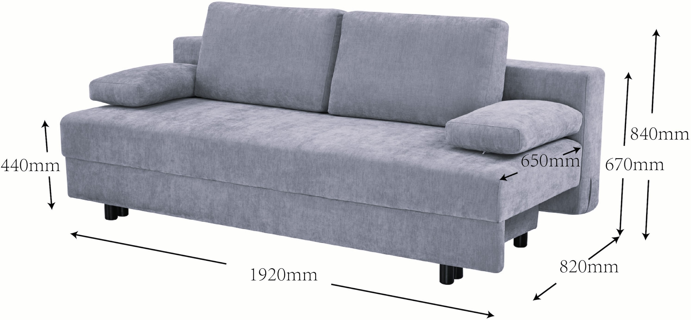 OTTO home Schlafsofa »ONNIKO Cord, Breite: 192 cm, Liegefläche 121x192 cm, softer Cord-Bezug« mit Bettfunktion & Bettkasten