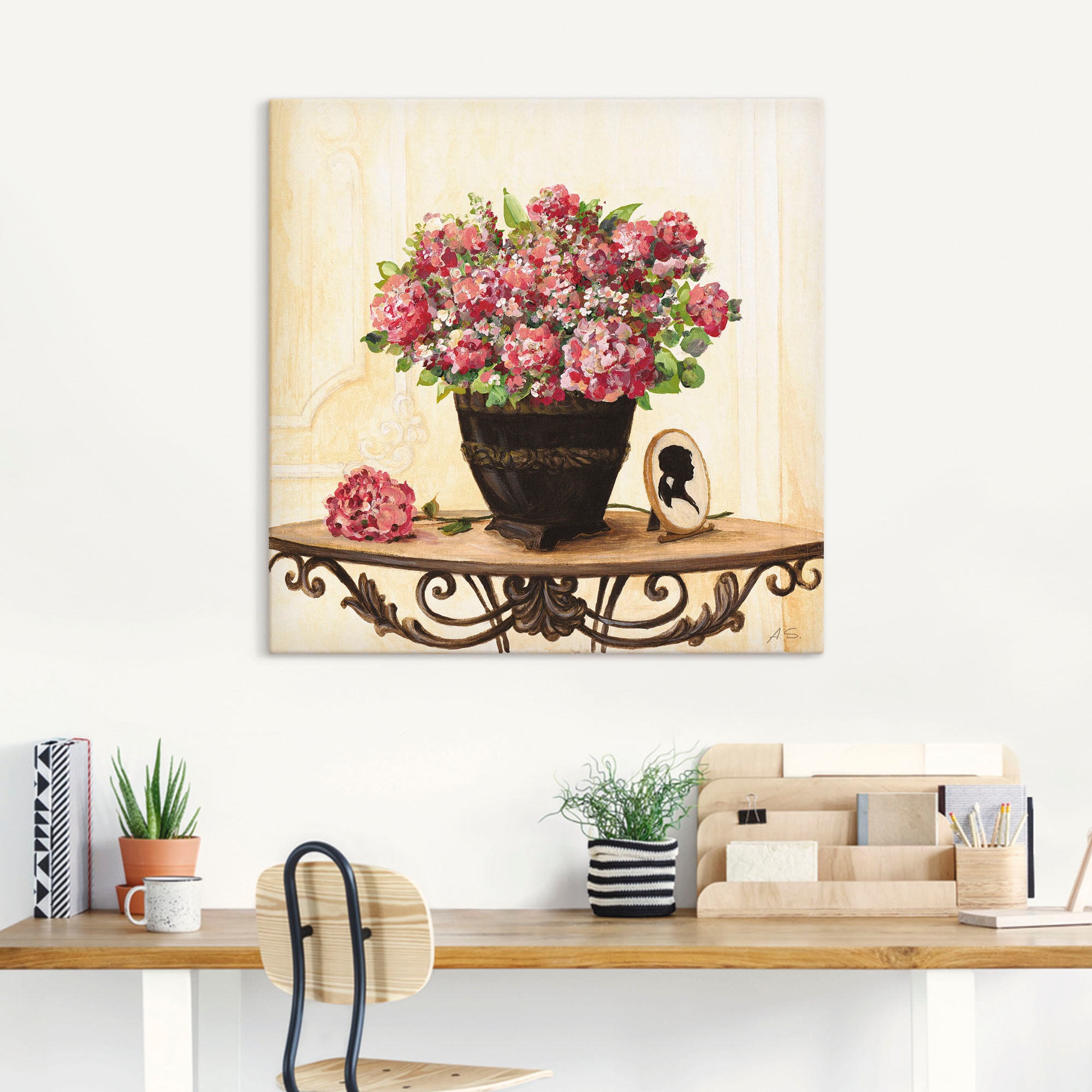 Artland Leinwandbild »Bouquet von roten Hortensien« Arrangements 1 Stk. tlg. auf Holzrahmen gespannt
