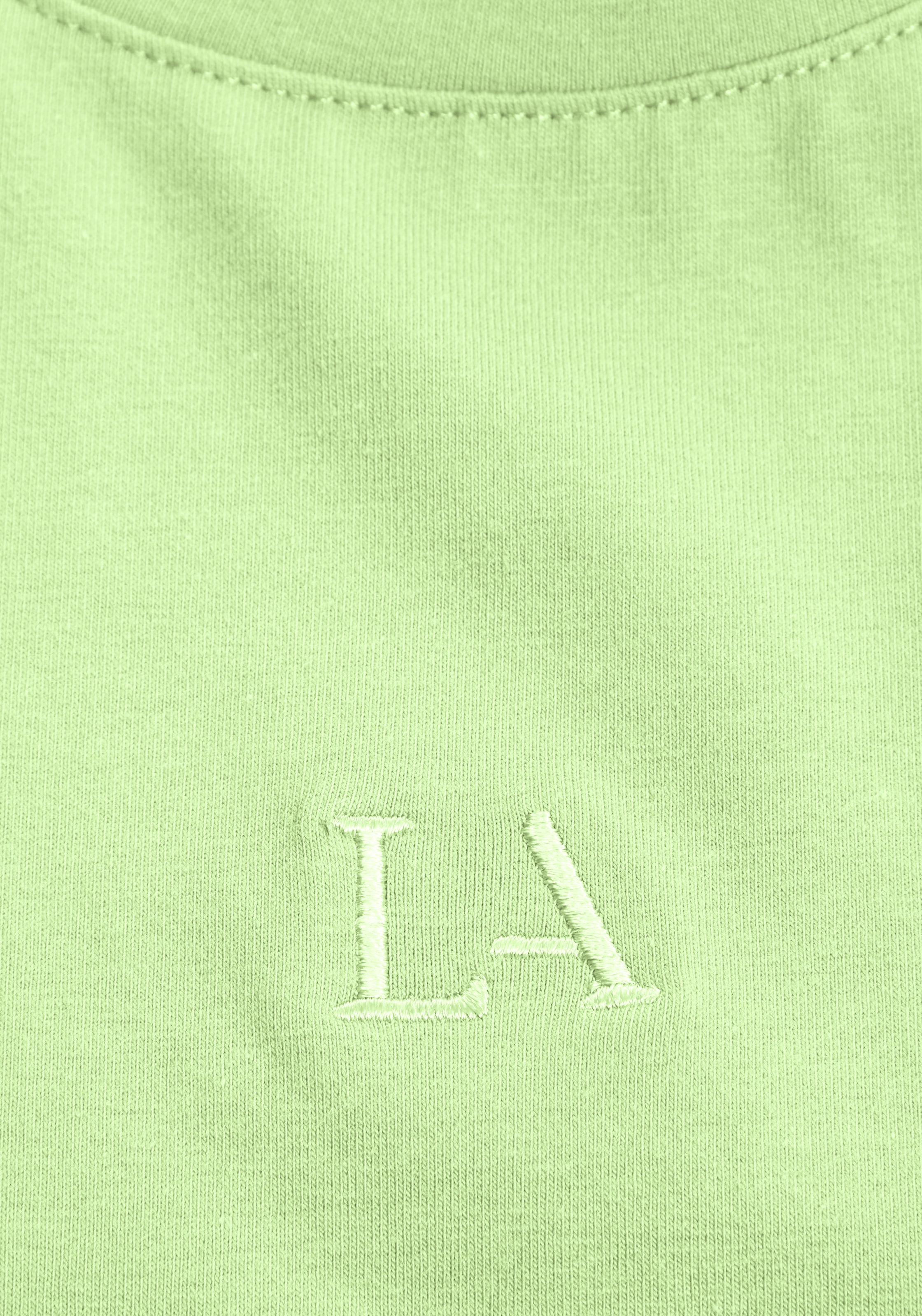 LASCANA Kurzarmshirt mit kastigem Schnitt und Lagen-Look