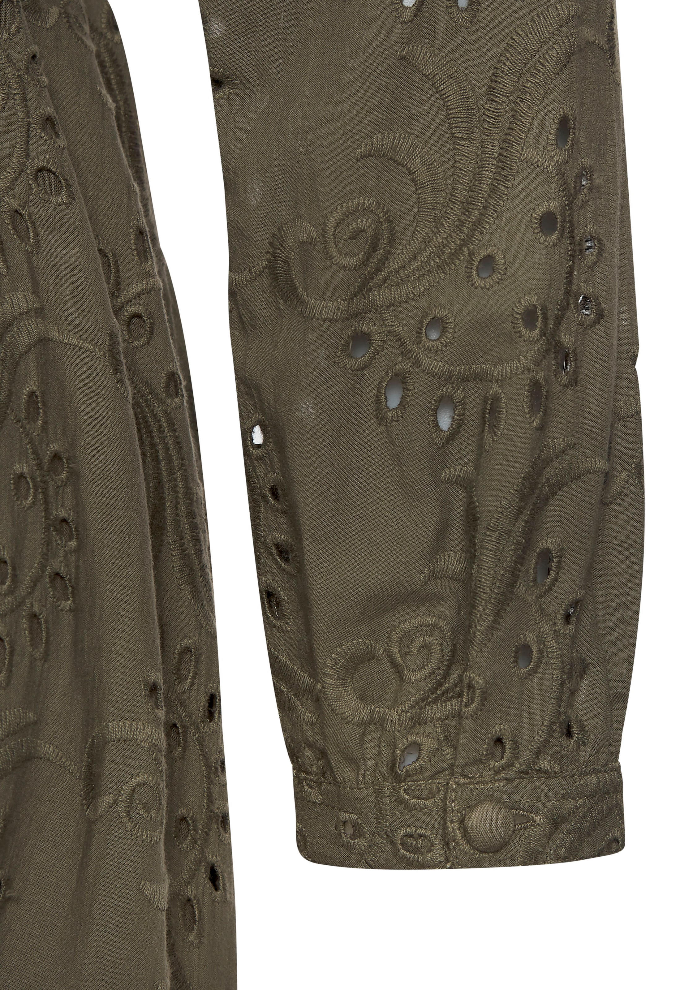 LASCANA Blusenkleid, (mit Bindegürtel), und Lochstickerei, Spitzenkleid