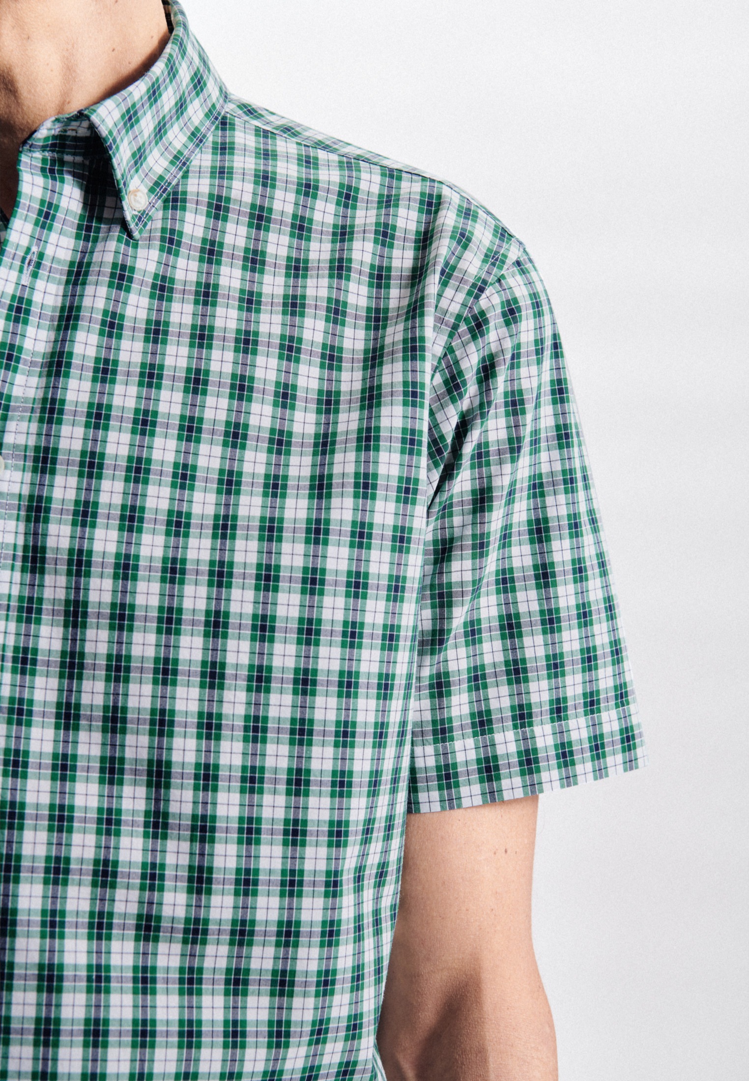 seidensticker Businesshemd »Schwarze Rose«, Regular Kurzarm Button-Down-Kragen Karo