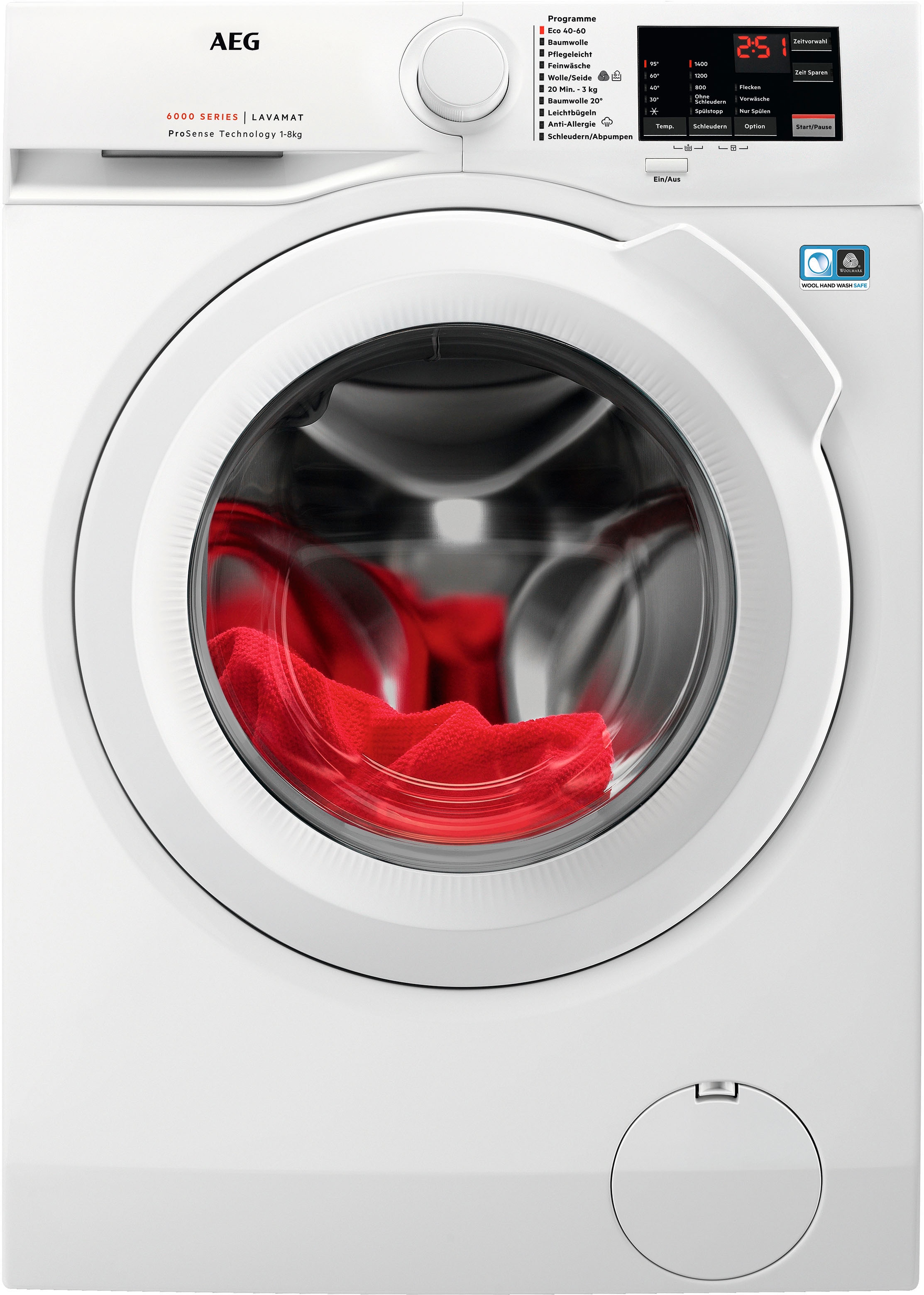 AEG »L6FBA51480«, mit U/min, Anti-Allergie kg, XXL 8 Waschmaschine L6FBA51480 mit Hygiene-/ Jahren 3 Dampf 1400 Programm Garantie 914913590,