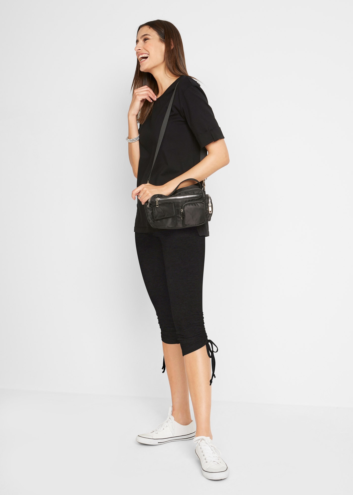 bonprix Caprileggings  Skinny Fit, aus elastischem Material mit hohem Baumwollanteil
