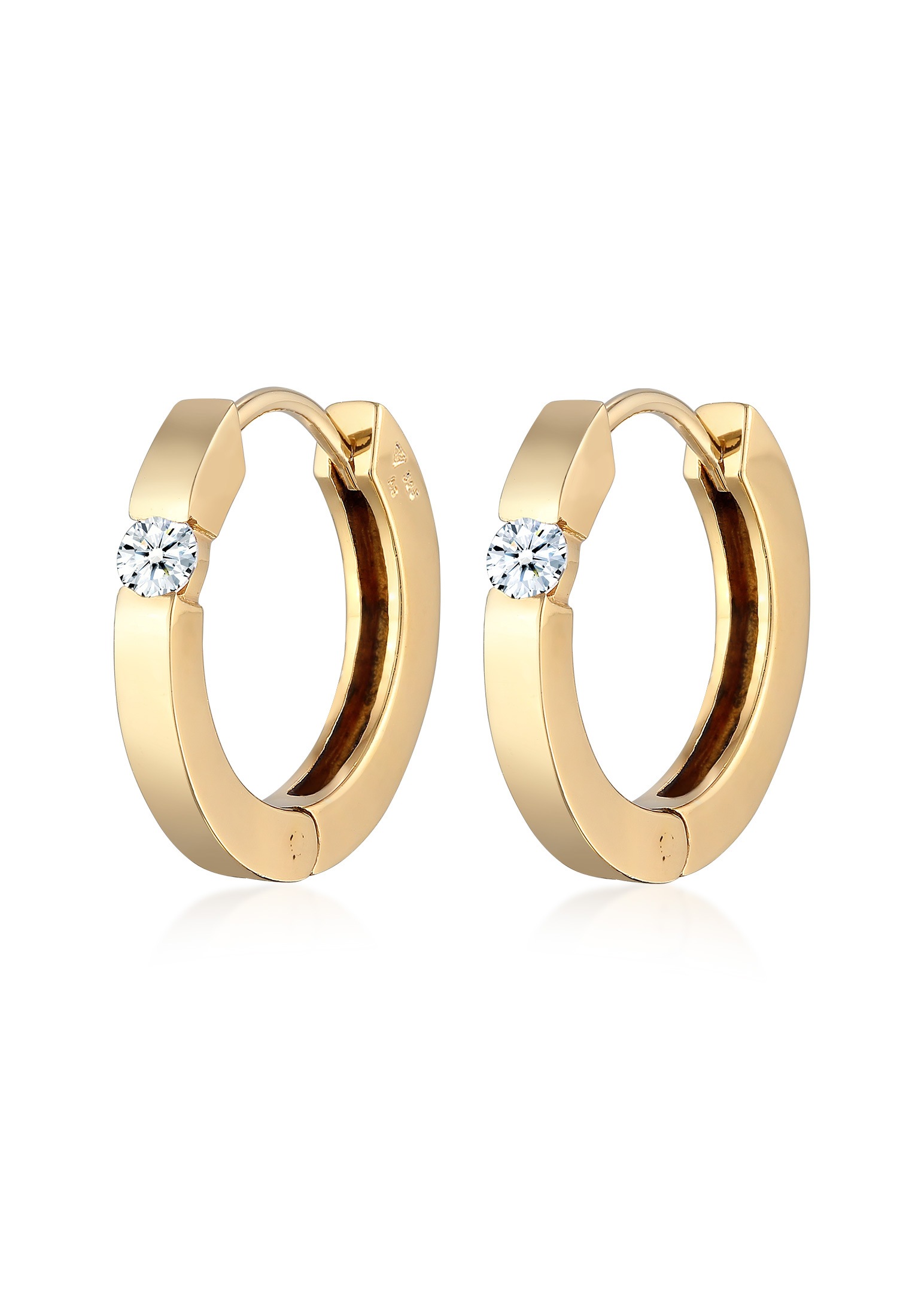 Elli DIAMONDS Paar Creolen »Ohrringe Creolen Diamant (0.22 ct.) Eleganz 925 Silber«