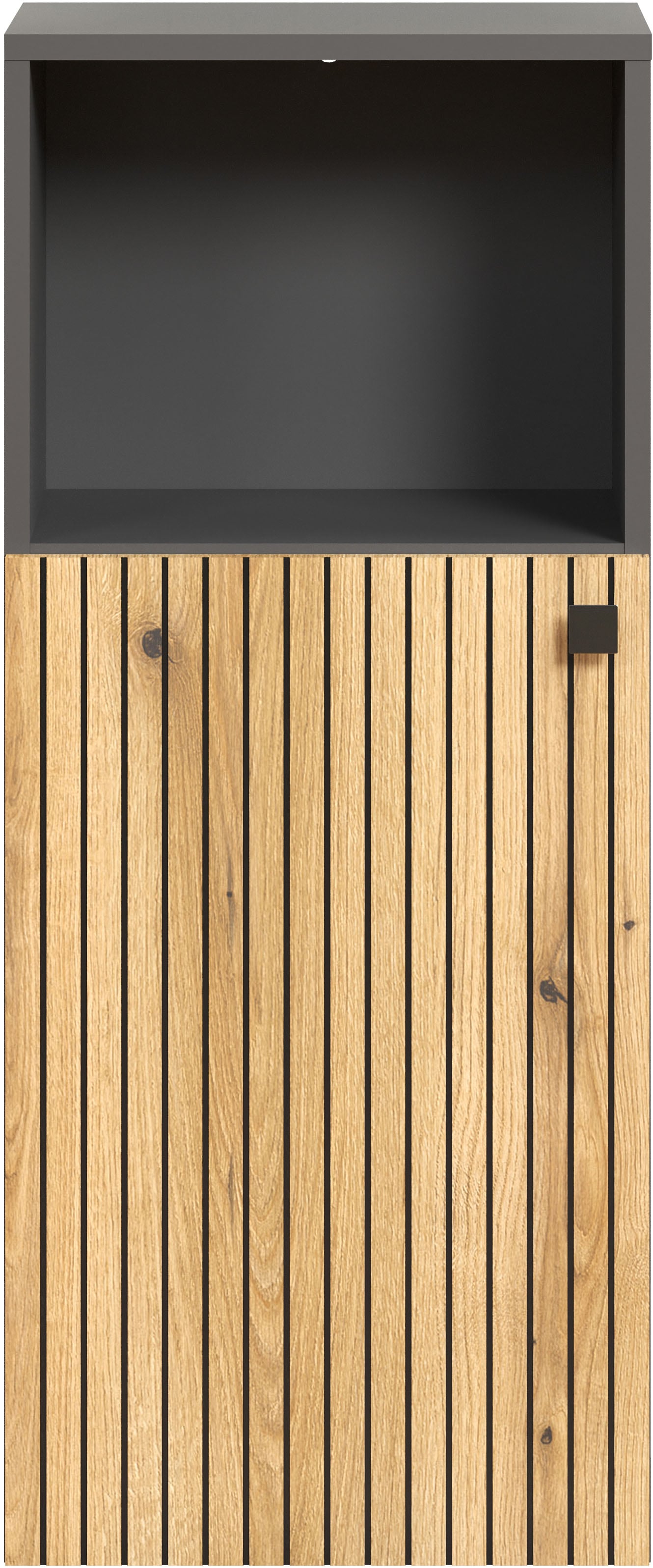 welltime Unterschrank »Amrum«, Badschrank mit offenem Fach und Rillenoptik - Maße (B/T/H) 40/31/95 cm