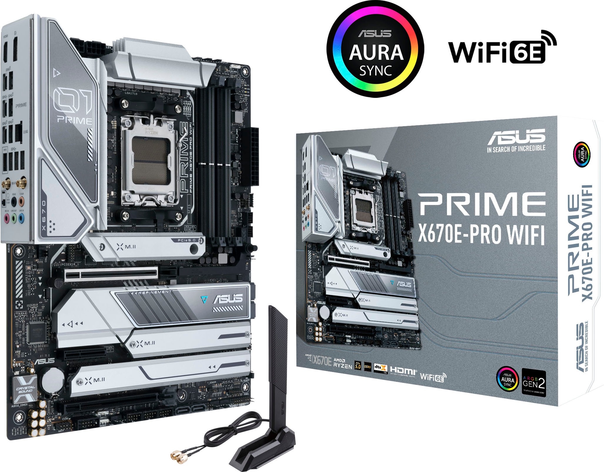 Mainboard »PRIME X670E-PRO WIFI«, Ryzen 7000, ATX, PCIe 5.0, DDR5-Speicher, 4x M.2,...