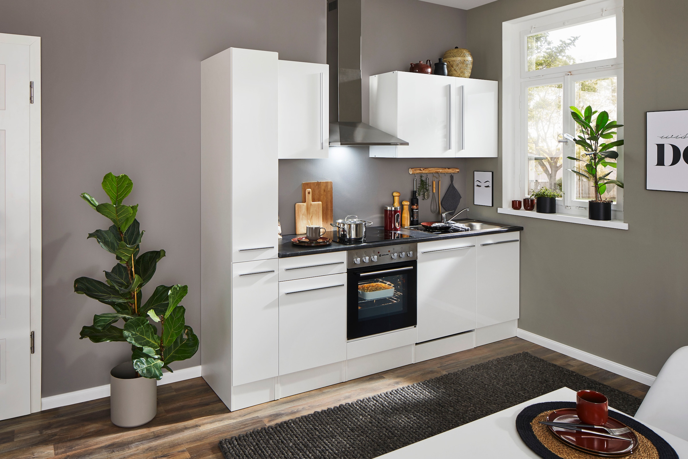 BASIC by Balculina Küchenzeile »Jazz« Breite 250 cm, wahlweise mit E-Geräten