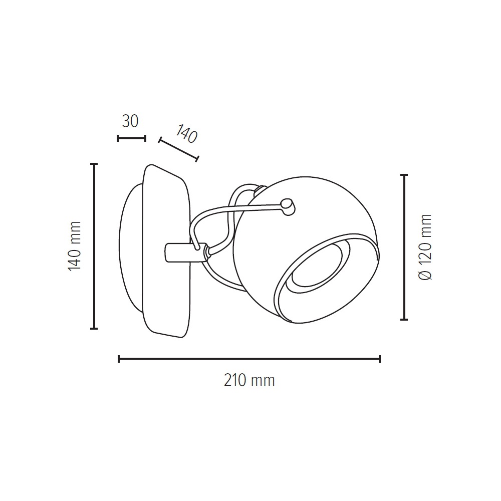 | Light Jahren Wandleuchte online 3 LED-Leuchtmittel SPOT Garantie flexibel 1 mit Retro-Optik, schwenkbar inkl., kaufen verstellbar, flammig-flammig, XXL »BALL«,