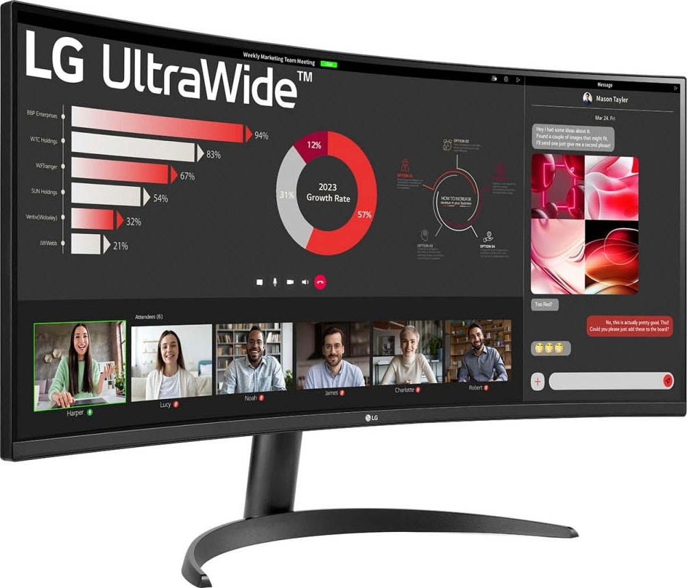 LG Curved-Gaming-Monitor »34WR50QC«, 86 cm/34 Zoll, 3440 x 1440 px, Wide Quad HD, 5 ms Reaktionszeit, 100 Hz