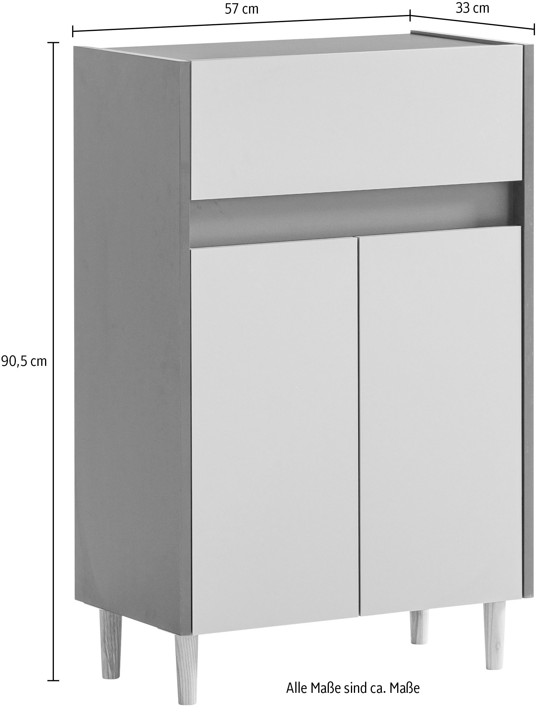 welltime Unterschrank »Lovis, Breite 56 cm« Metallbeschläge, Möbelfüße aus Massivholz