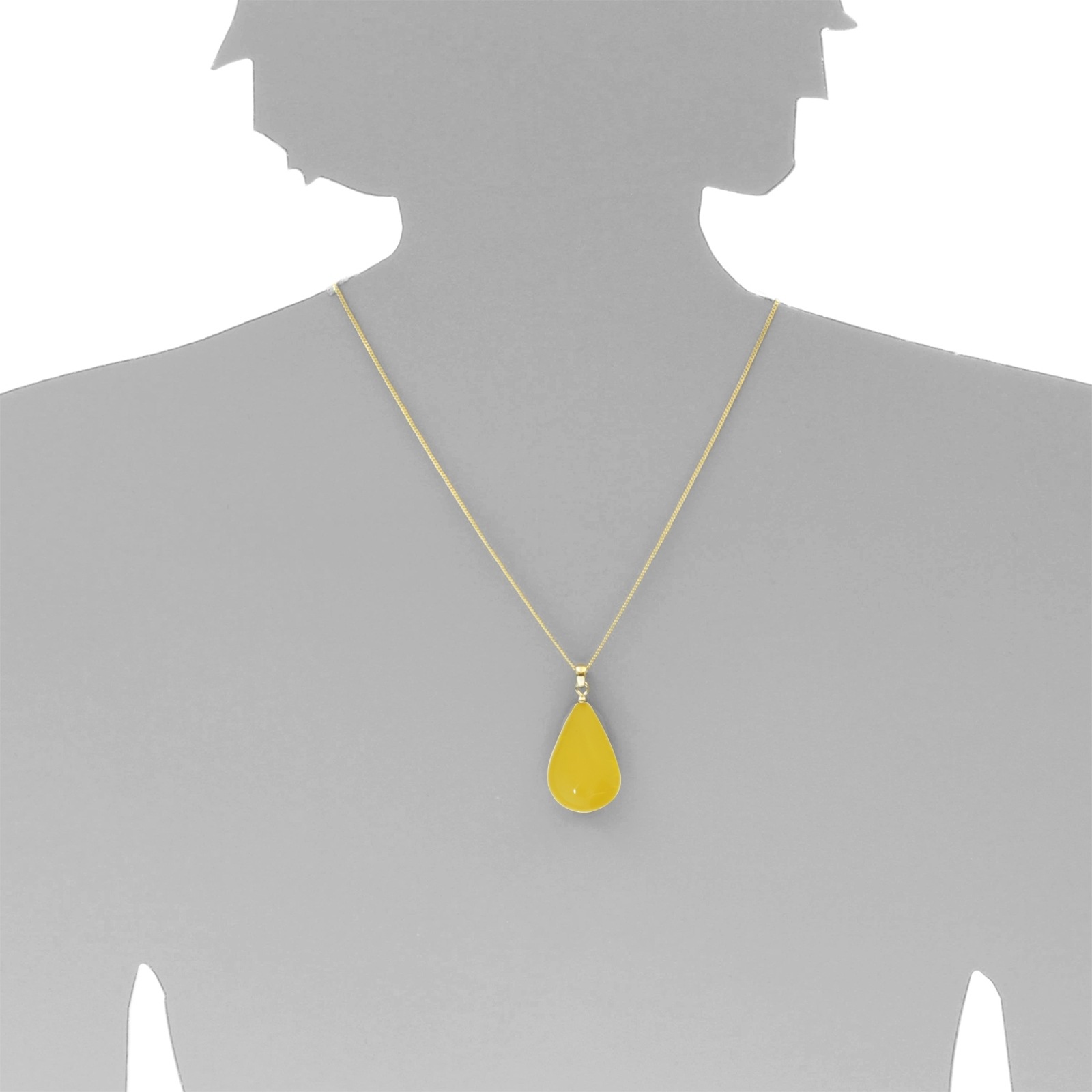 OSTSEE-SCHMUCK Kettenanhänger »- Tropfen ca. 30 mm lang - Silber 925/000 vergoldet - Bernstein -,«