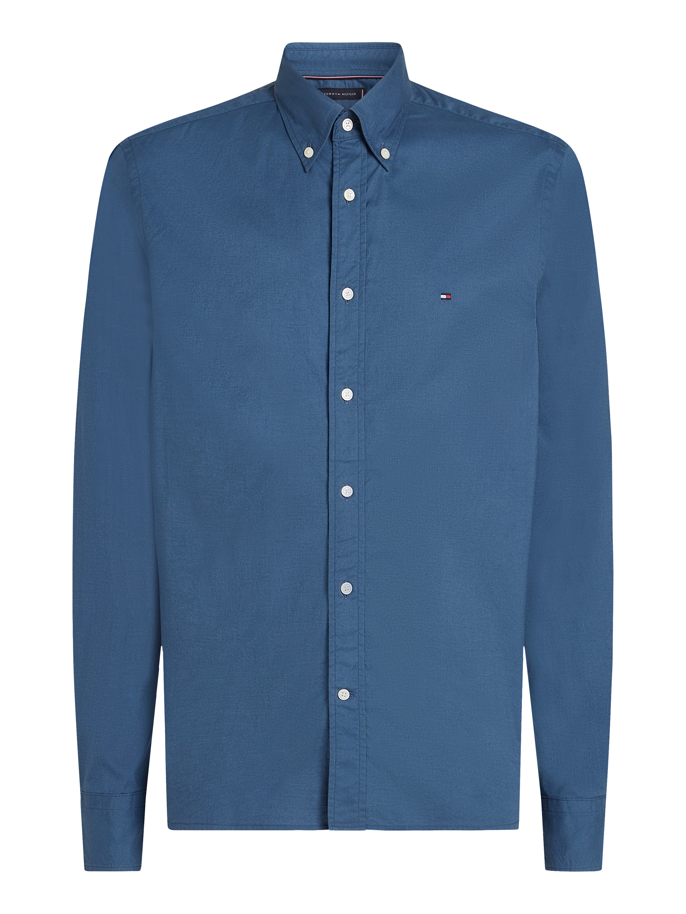 Tommy Hilfiger Businesshemd »FLEX POPLIN SOLID RF SHIRT 1«, mit Logostickerei