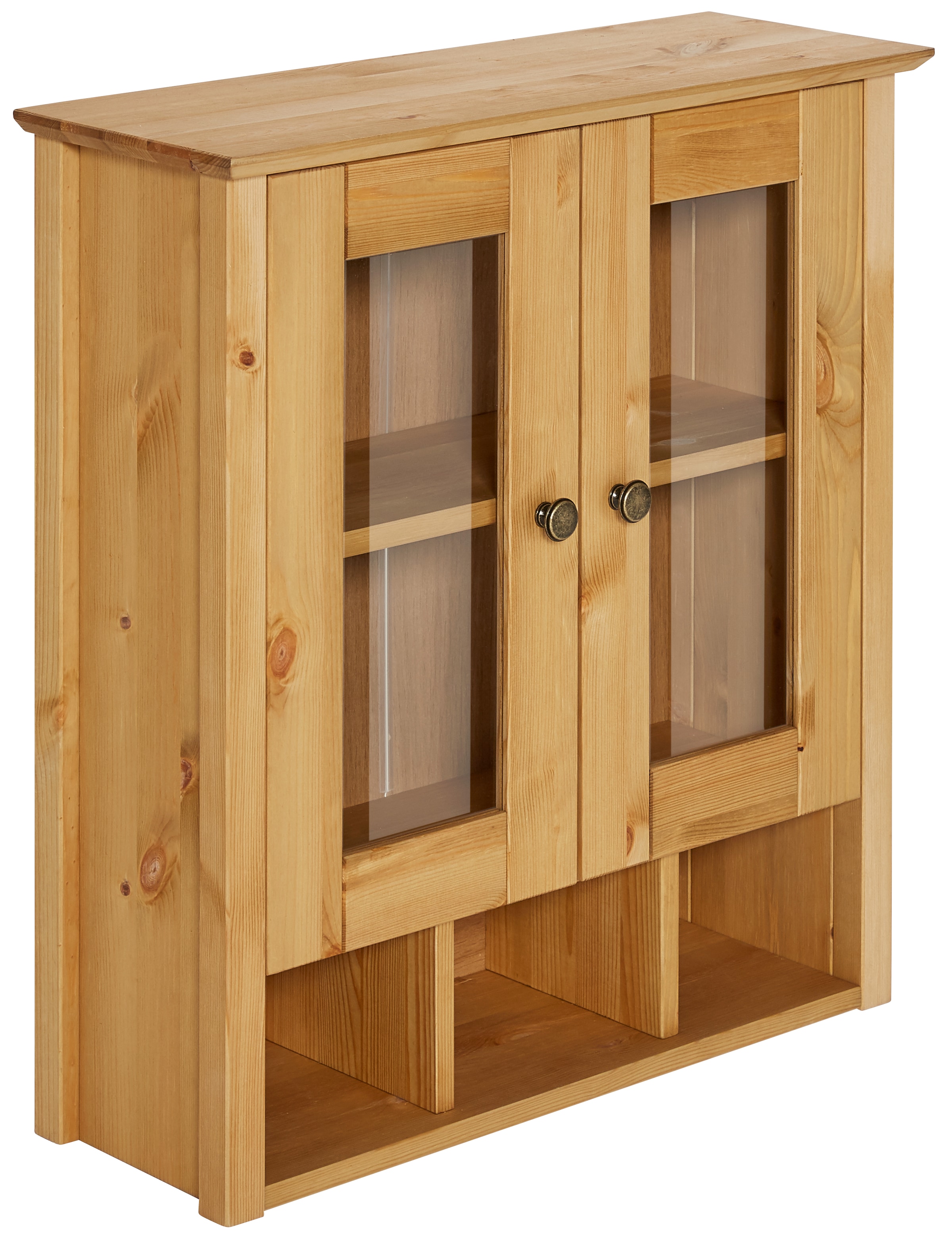 Home affaire Hängeschrank »Vili« Badezimmerschrank, mit Glastüren, Breite 60 cm, aus Massivholz