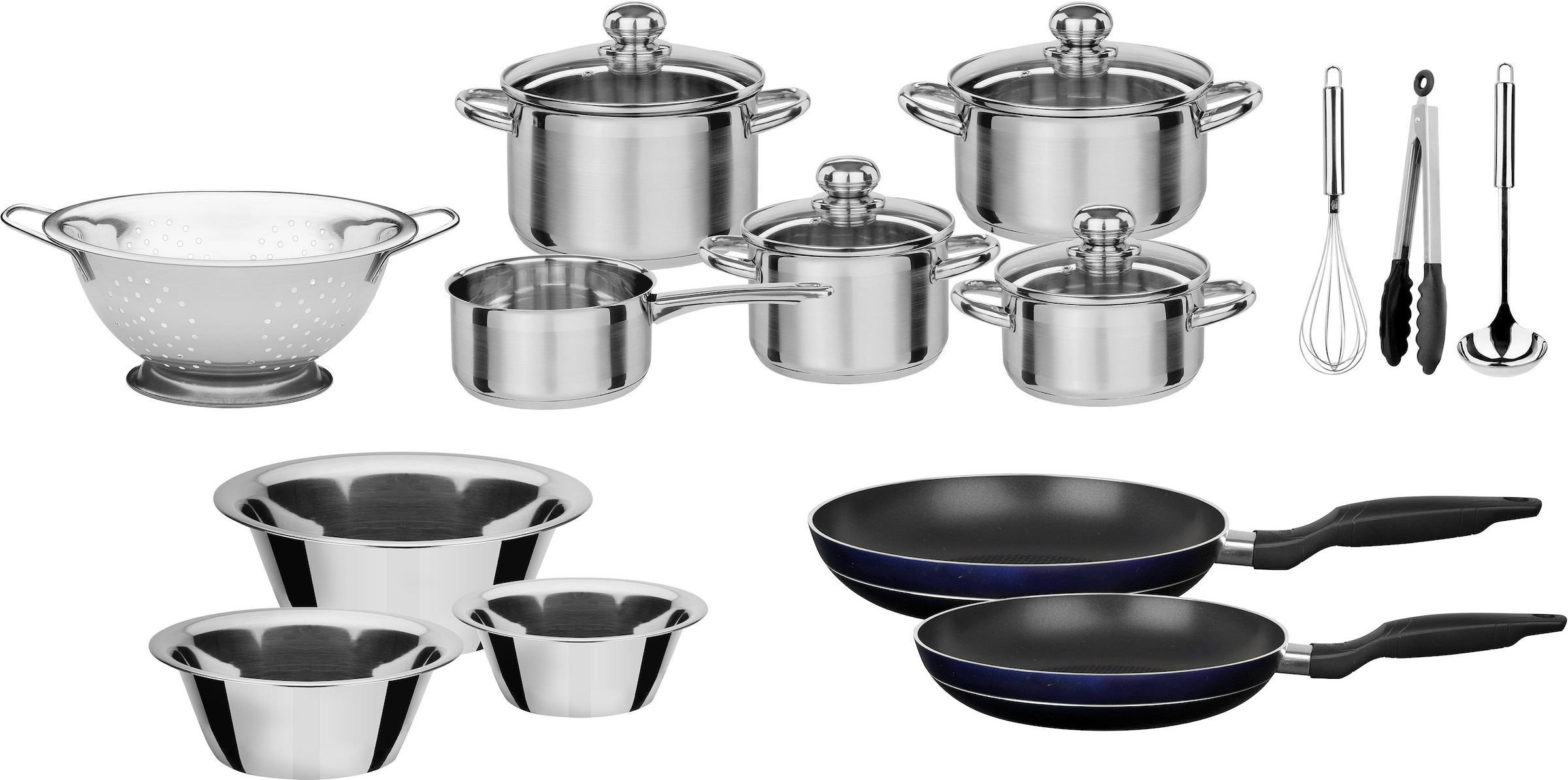 GSW Topf-Set »Silver mit 18 Garantie 3 (Set, Edelstahl, Jahren XXL Star«, tlg.), Induktion