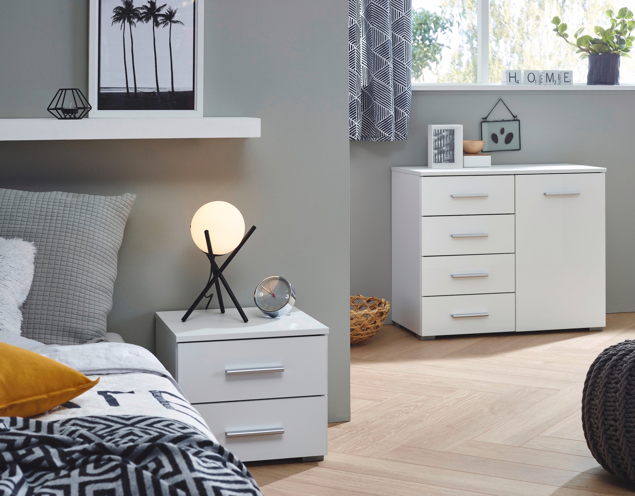rauch Nachtkommode »Base«, (Set), 2er-Set, optional in moderner Hochglanz-Front