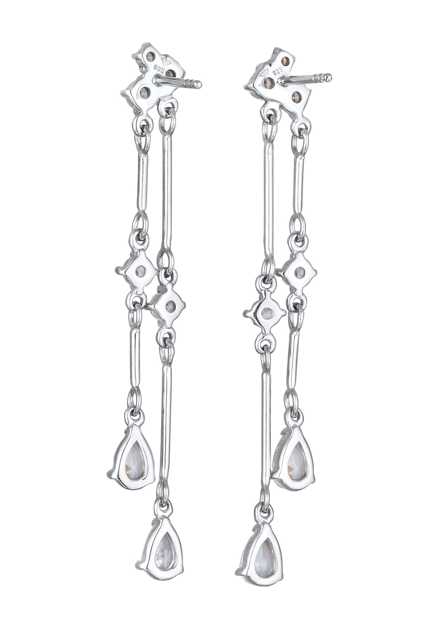 Elli Premium Paar Ohrstecker »Ohrringe Tropfen Topas Weiß 925 Sterling Silber«