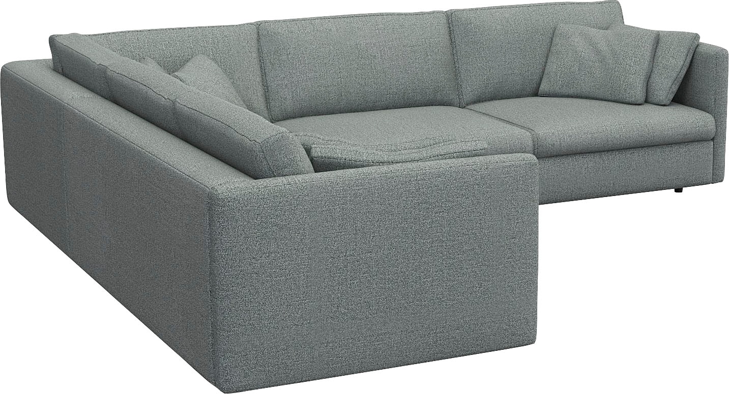 FLEXLUX Ecksofa »Lovane, elegant und zeitlos, bequem, L-Form«, Weich & anschmiegsam, große Sitztiefe auf Kaltschaum, Dekokissen inkl.