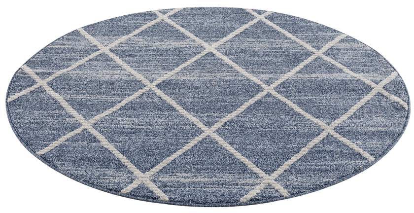 Carpet City Teppich »Art 2646«, rund, 7 mm Höhe, Kurzflor, Rauten-Optik, ideal für Flur & Diele