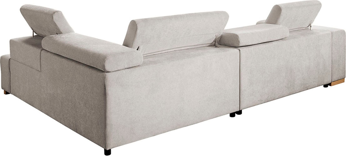 exxpo - sofa fashion Ecksofa »Elianos, hoher Sitzkomfort, aufwendige Kreuzsteppung im Sitz, L-Form« Kopfteile & Sitztiefe verstellbar, ohne Bettfunktion