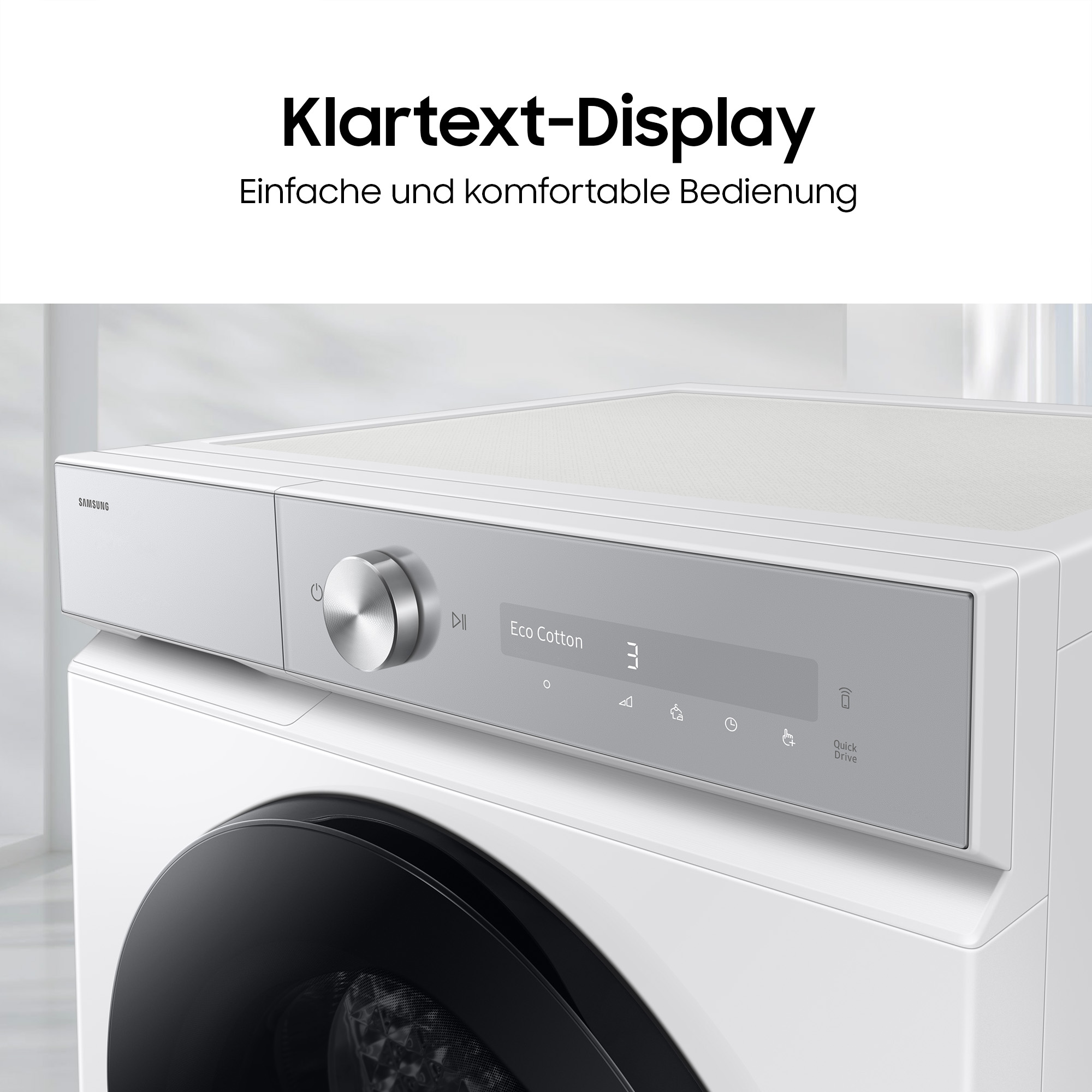 Samsung Waschmaschine WW8400D »WW11DB8B95GH« 11 kg 1400 U/min Quick Drive™ Option – Volle Waschleistung. Halbe Zeit