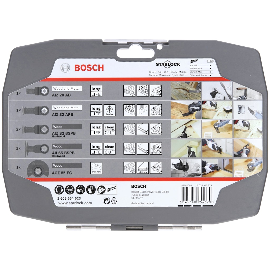 Bosch Professional Sägeblatt »Starlock-Set für Holz, 6+1-teilig«, (Set, 7 St.)