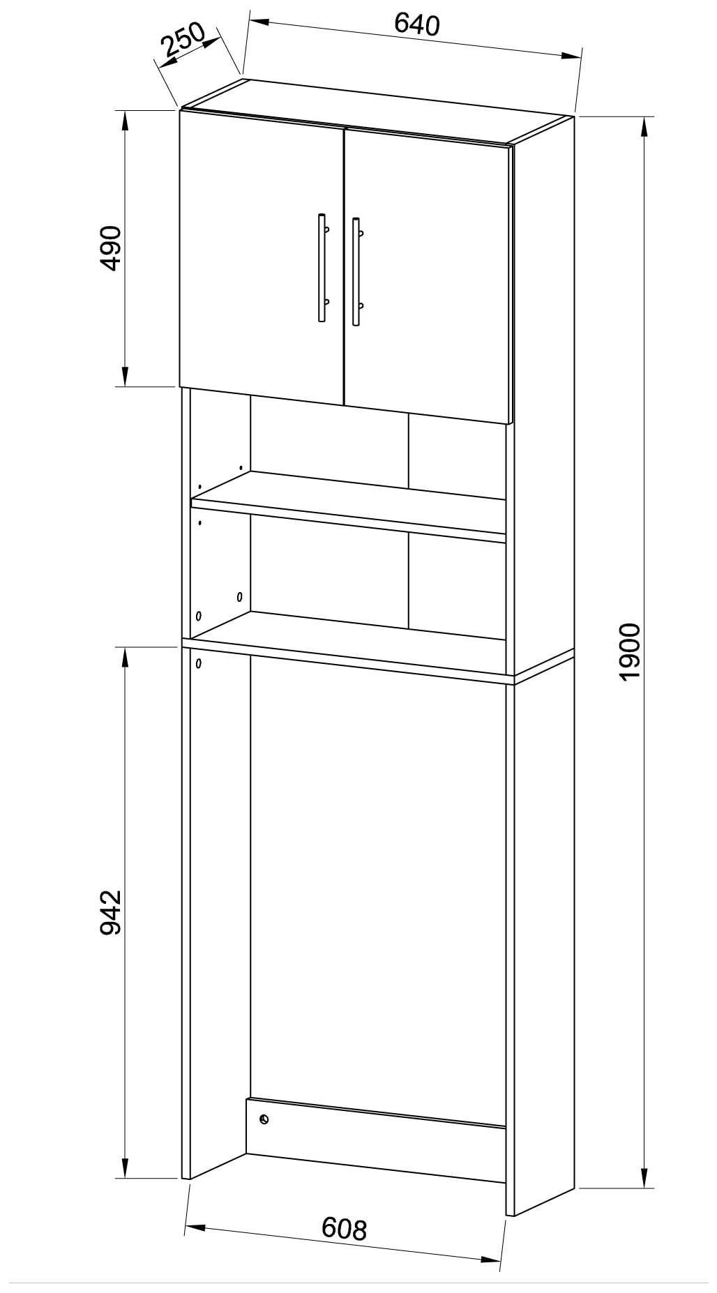 VCM Hochschrank »Holz WC Toilette Regal Überbauschrank Totas«