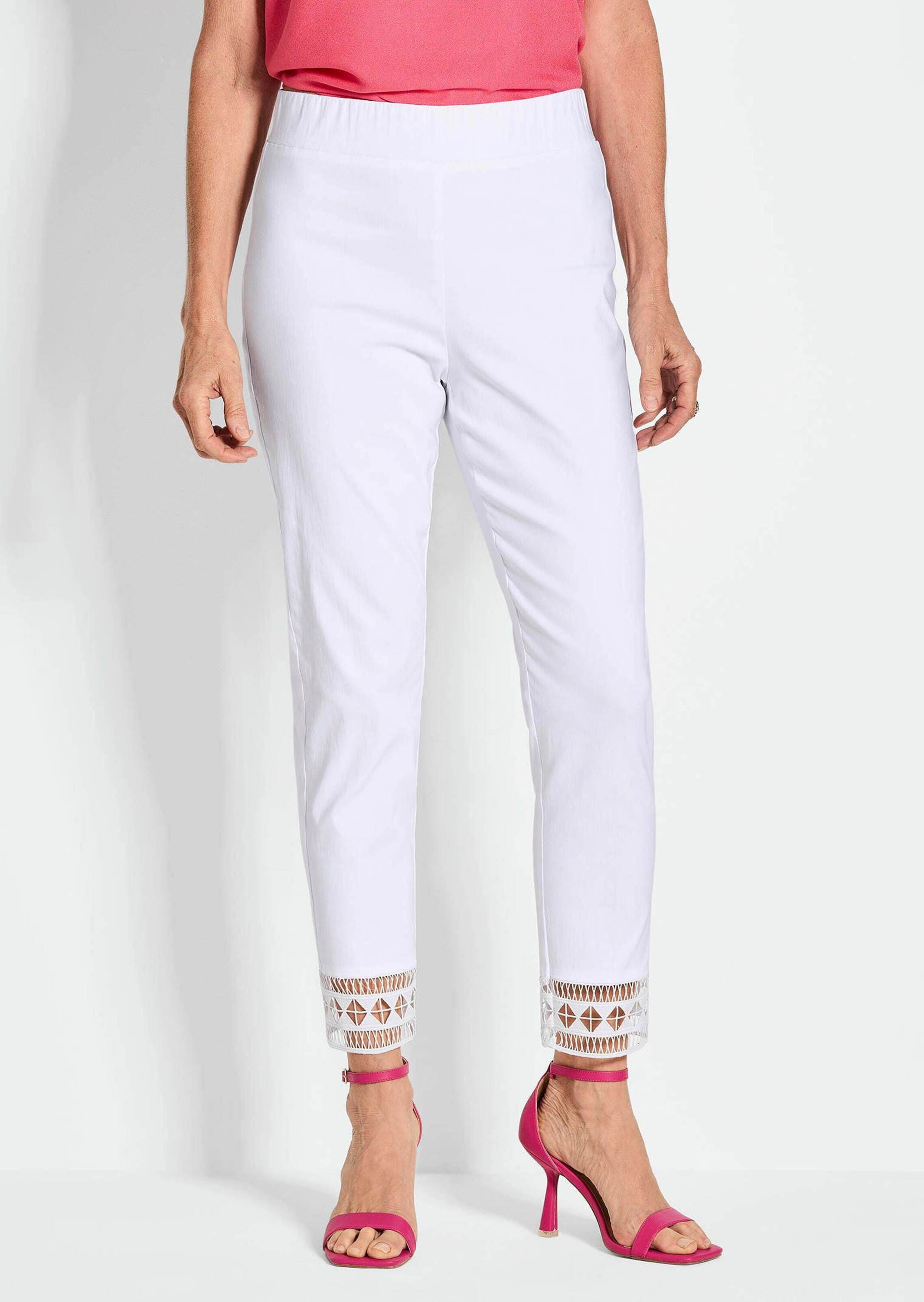 GOLDNER Schlupfhose »Freizeithose LOUISA mit Spitzenabschluss«