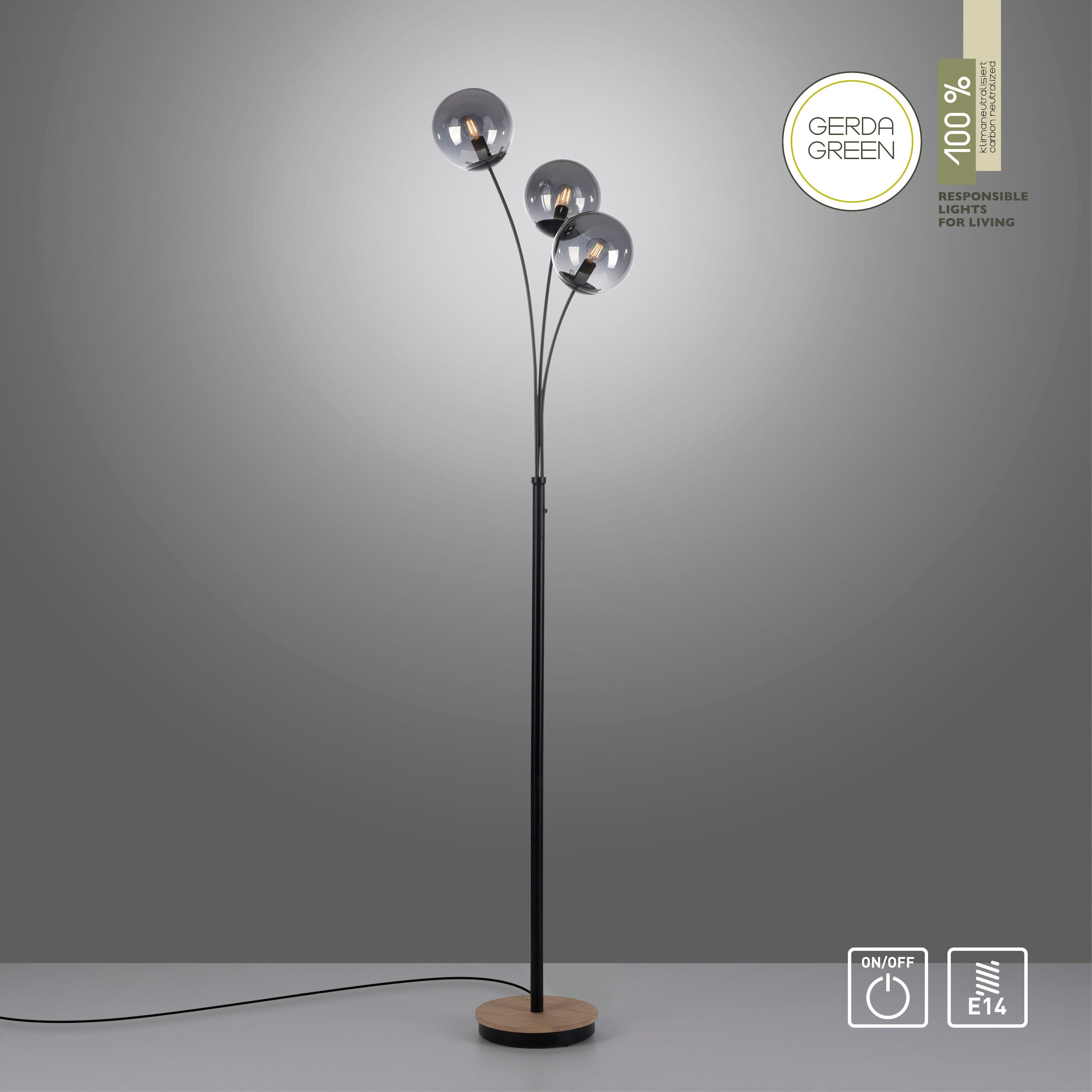 JUST LIGHT Stehlampe »GREEN WIDO« E14 1 Stk.