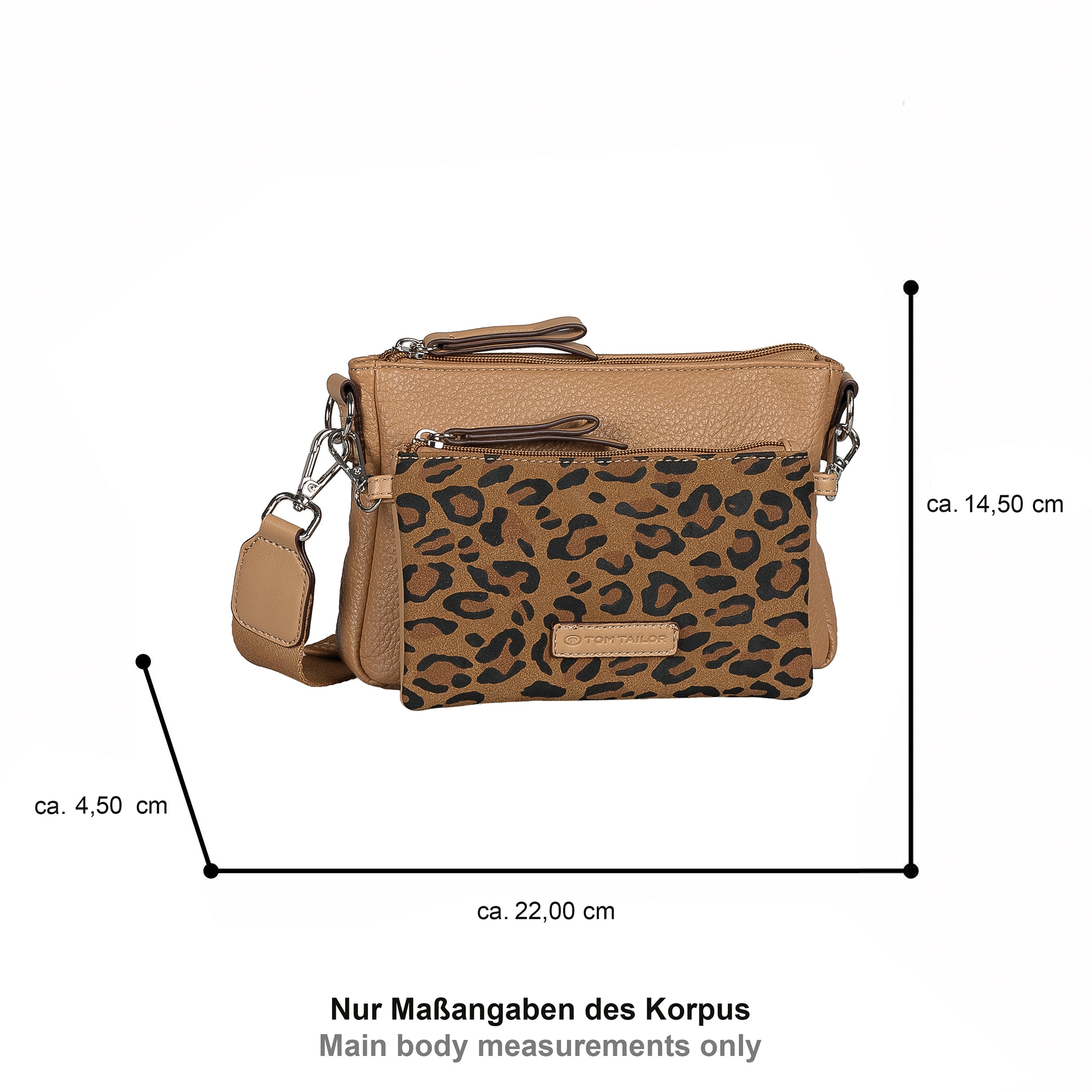TOM TAILOR Umhängetasche »Jamila« moderne 2-in-1 Tasche mit Vortasche auch als Umhängetasche tragbar