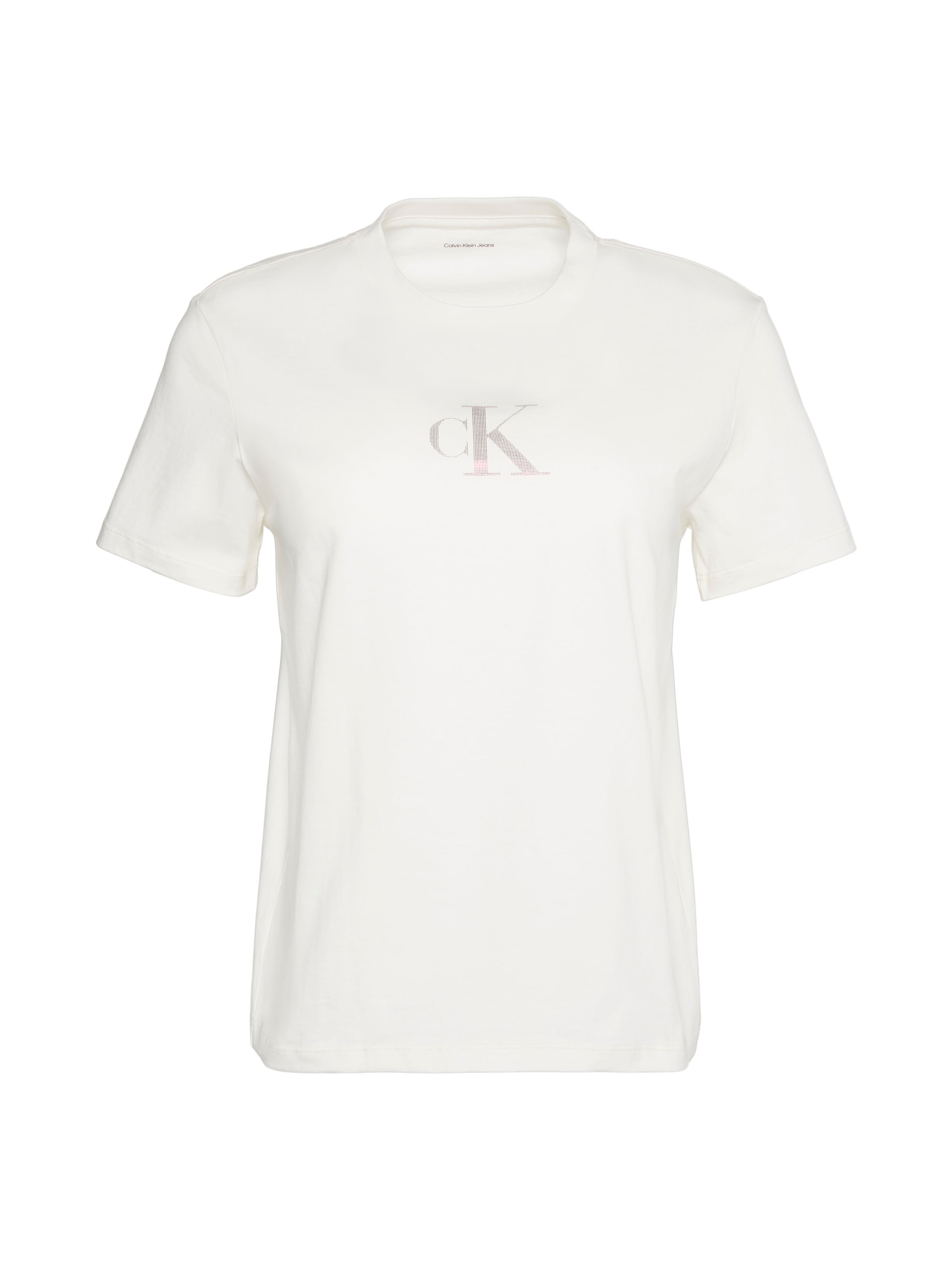 Calvin Klein Jeans T-Shirt Regular Fit, glänzender Logodruck, Rundhalsausschnitt