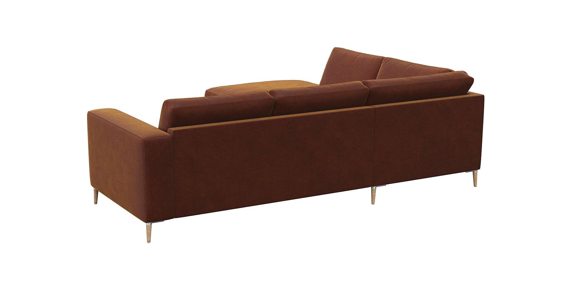 FLEXLUX Ecksofa »Fiore, L-Form«, breite Armlehnen, Füße Alu/Eiche, B/T 241/225 cm, Kaltschaum im Sitz
