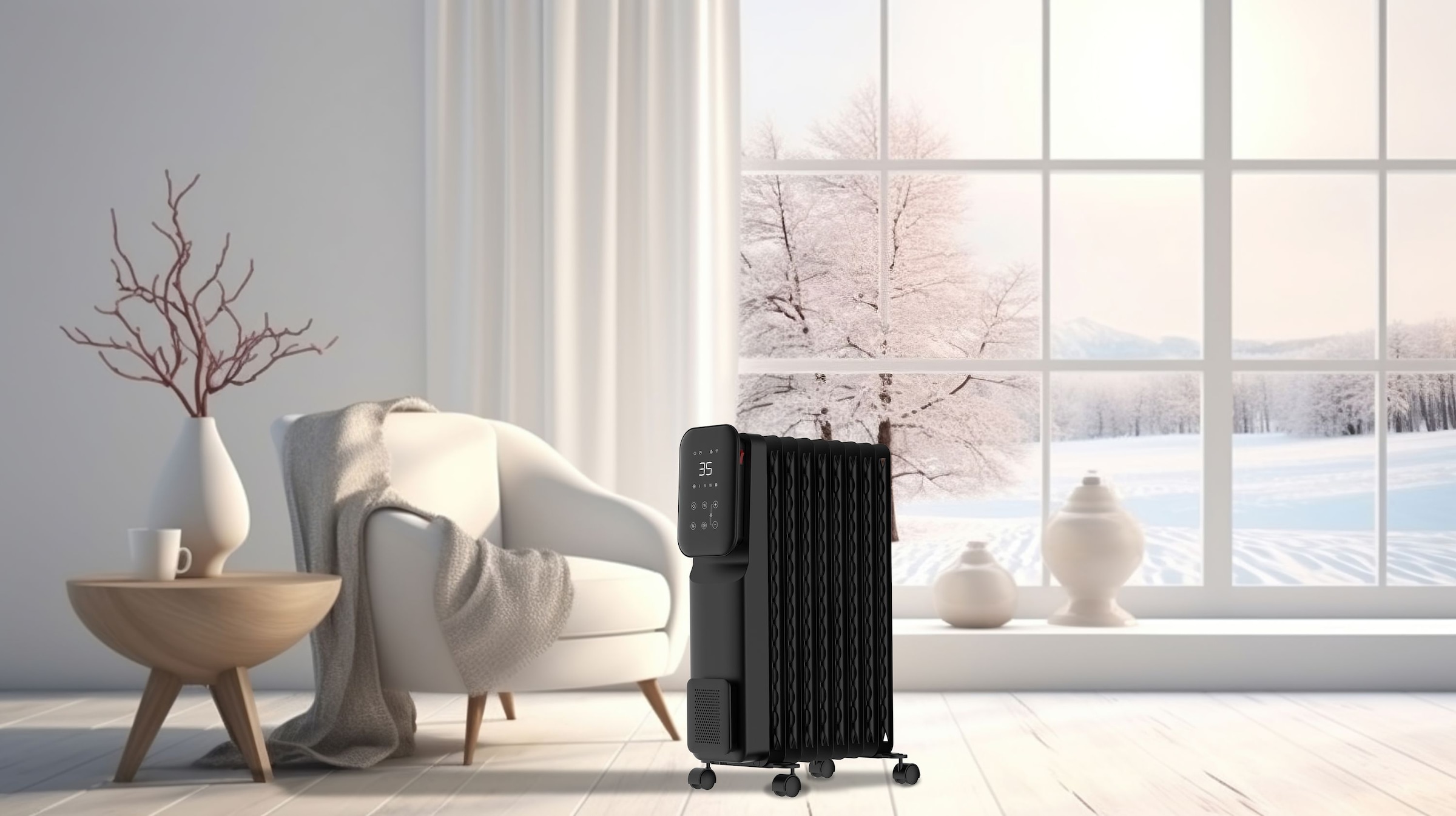 SHX Elektro-Heizkörper »Öl-Radiator mit Wifi 2000W SHXORA20W schwarz«, Timer, Smart Home fähig (Wifi)