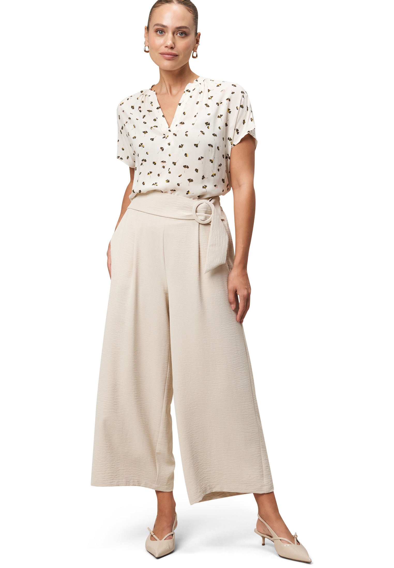 Zero Stoffhose »Hose mit weitem Bein und Gürtel 26 Inch«