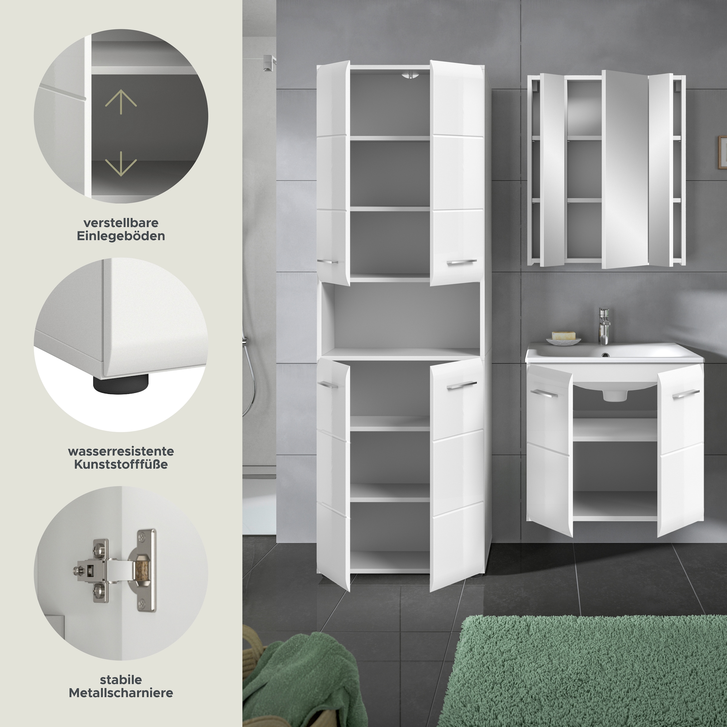 INOSIGN Badezimmer-Set Set, 4 Stk. tlg.