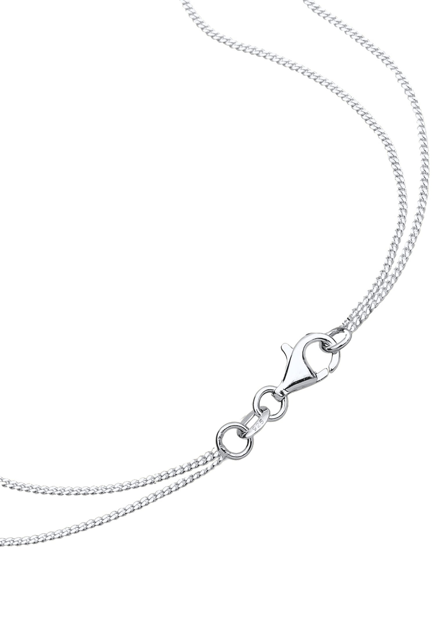 Elli Silberkette »Halskette Layer Feder Hamsa Kristalle 925 Silber«