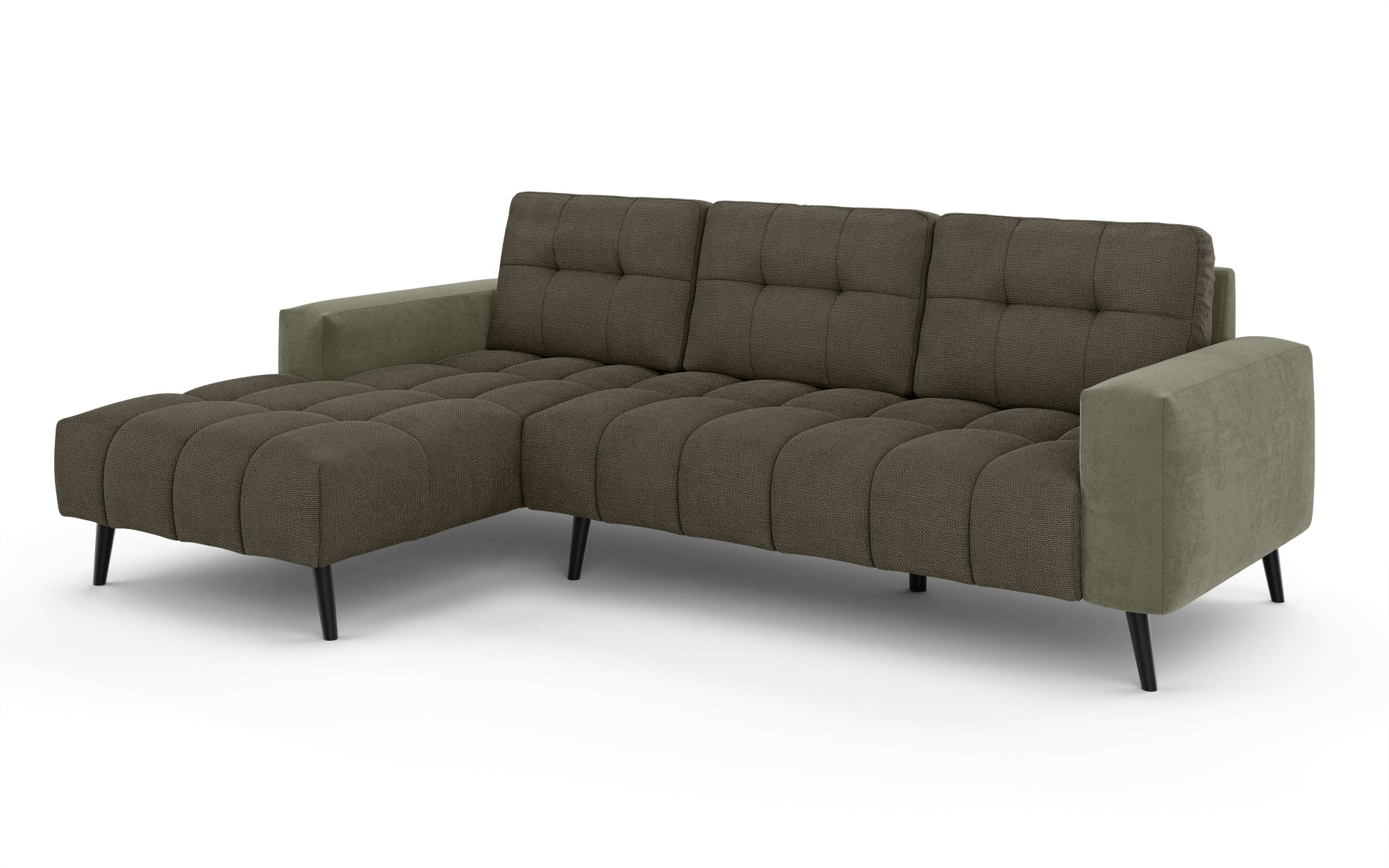 Home affaire Ecksofa »SERINE mit Recamiere rechts/links bestellbar, Maße B/H/T 253/91/161 cm« L-Form mit Wellenunterfederung, 3 Rückenkissen, ohne Bettfunktion