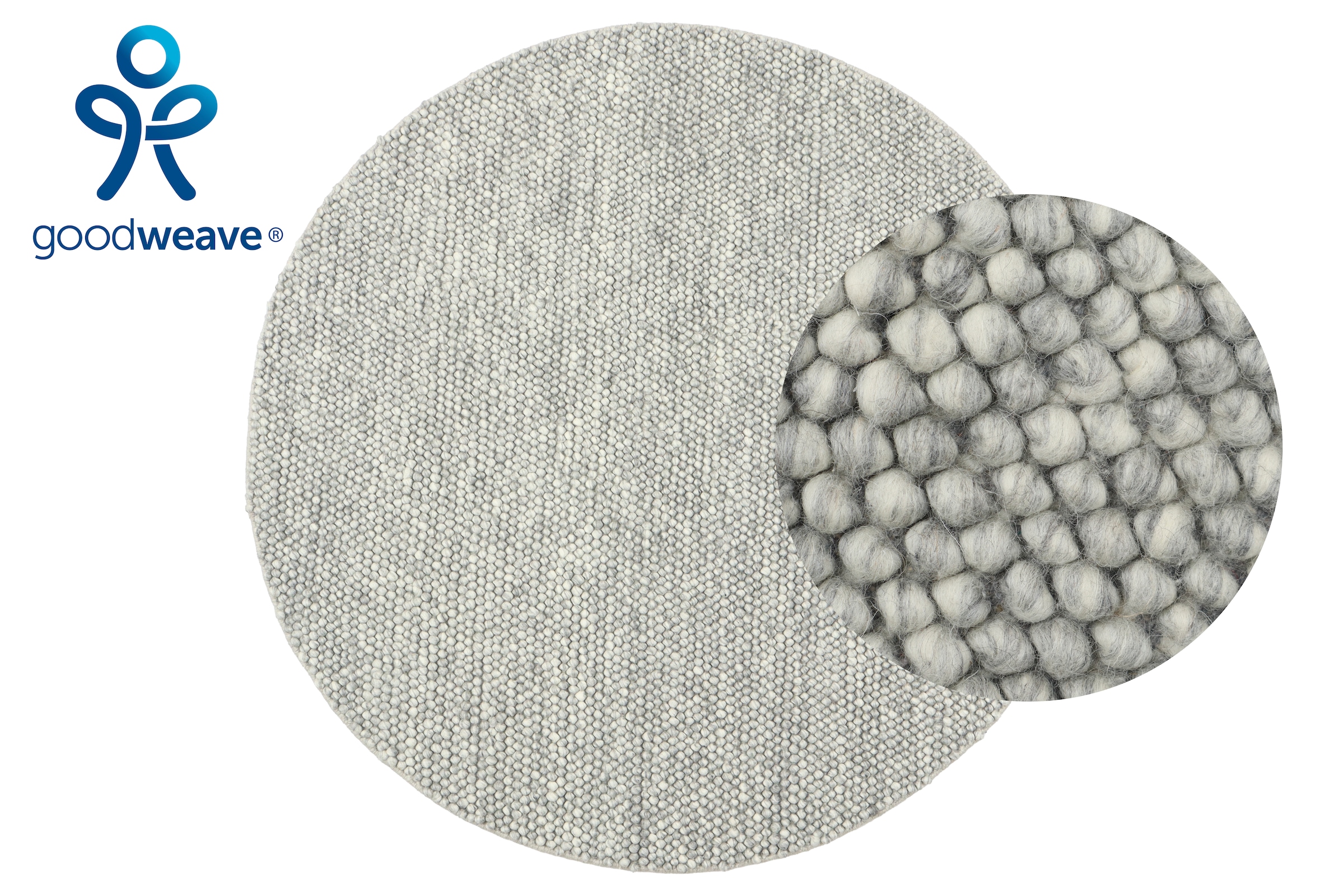 my home Wollteppich »Wolly« rund 14 mm Höhe Wolle, handgewebt, Handweb Teppiche, Wohnzimmer, Schlafzimmer