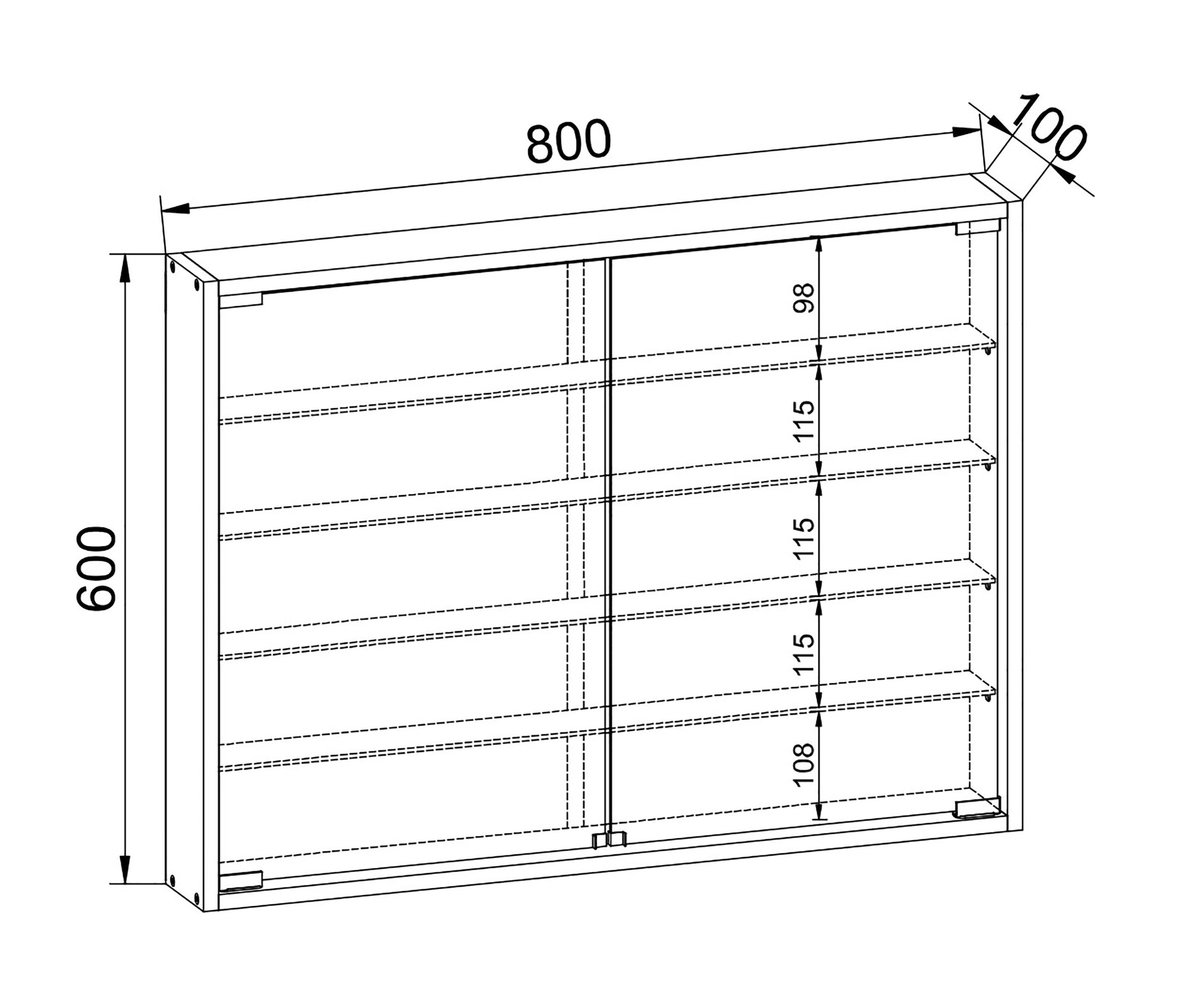 VCM Wandregal »Hängevitrine Wandvitrine Sammel Deko Mandosa L« 1 Stk. tlg.