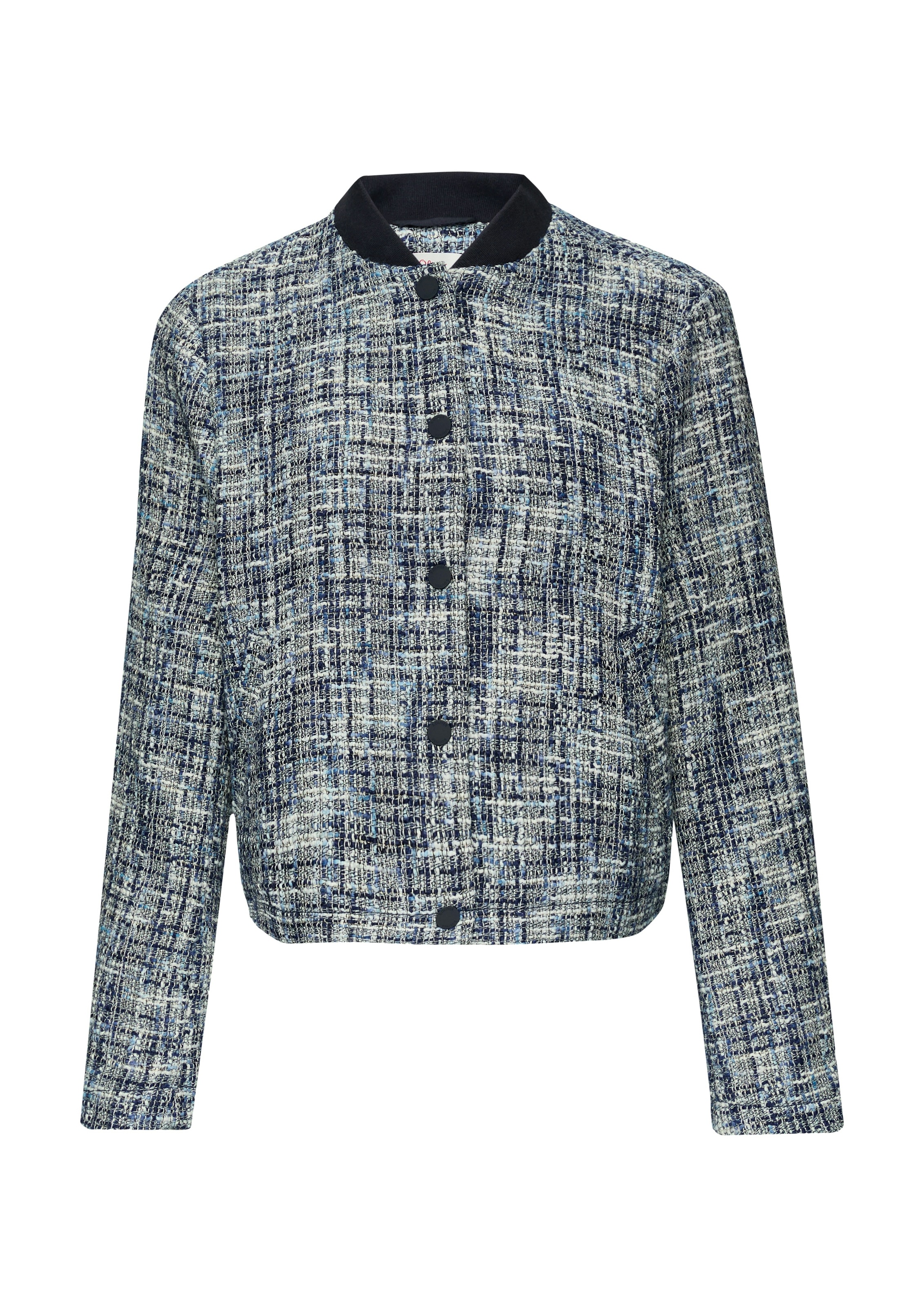 s.Oliver Bouclèjacke ohne Kapuze mit Metallic-Garn