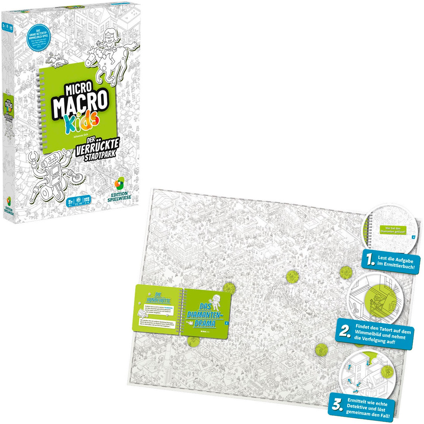 EDITION SPIELWIESE Malbuch »MicroMacro Kids: Der verrückte Stadtpark«, Made in Germany
