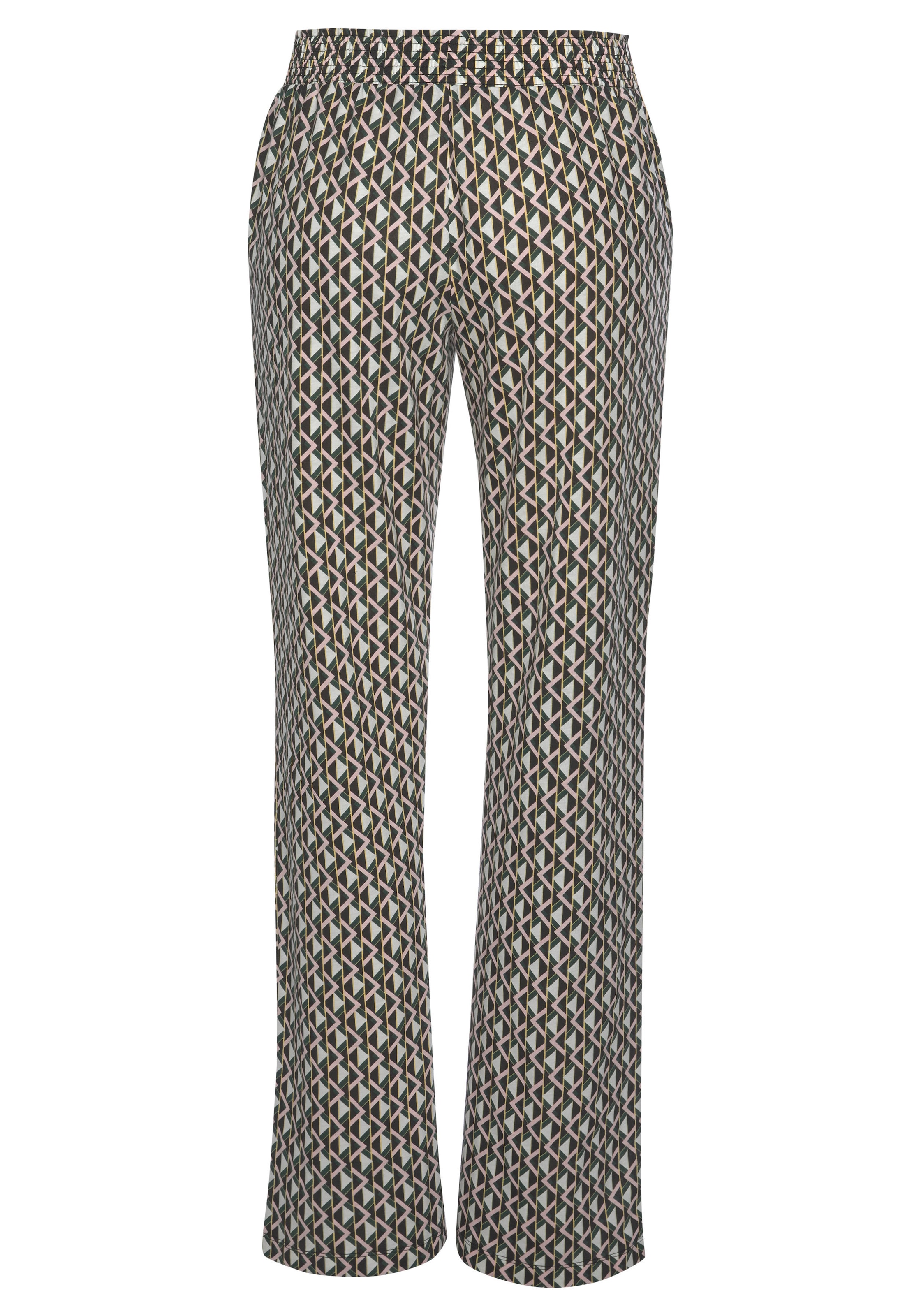 Vivance Dreams Pyjama 2-teilig, 2 tlg. mit Schriftprint und gemusterter Hose