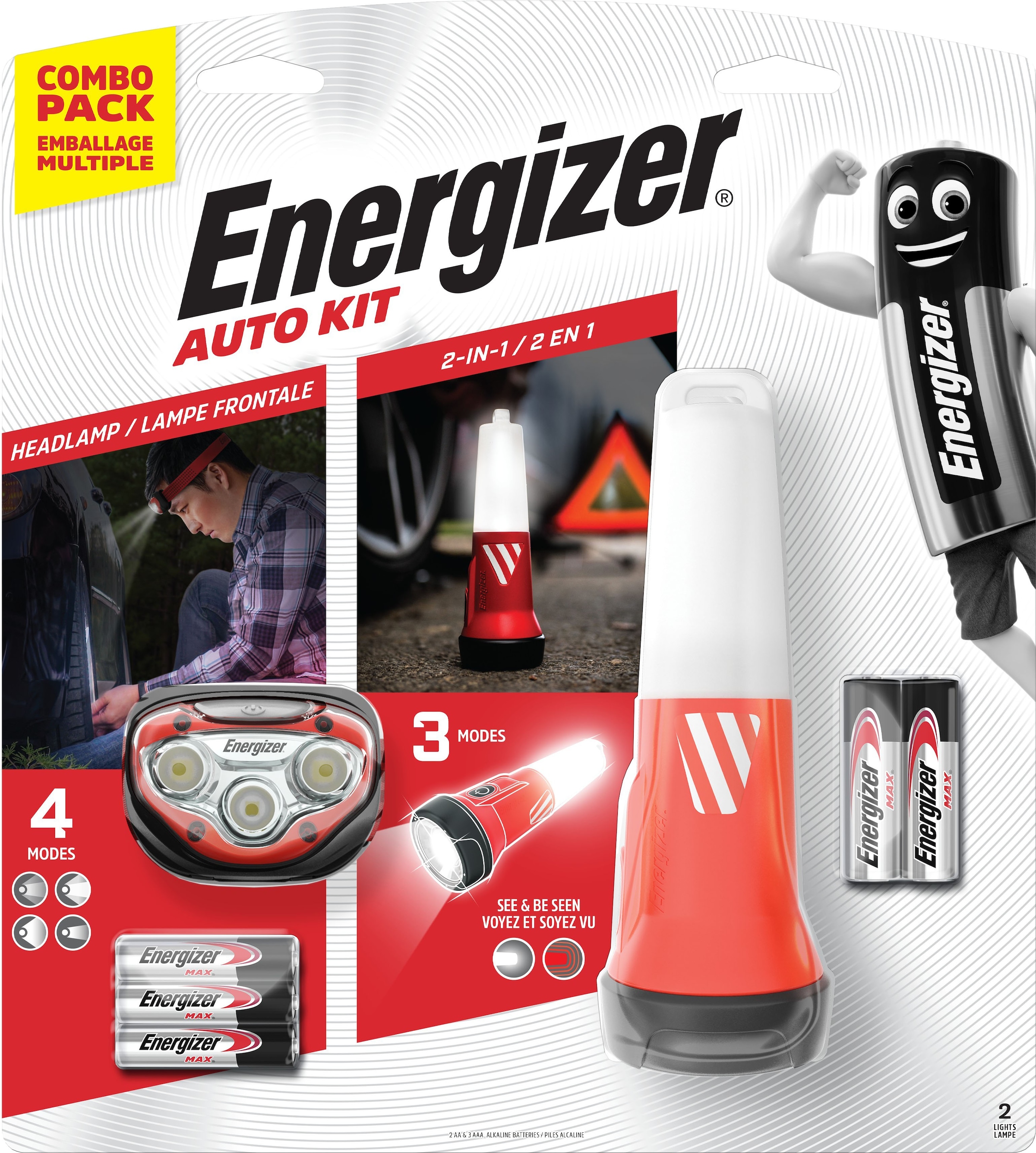 (Headlight+ Notfalllicht)« 2in1 Kit bei Taschenlampe »Auto Notfall Energizer