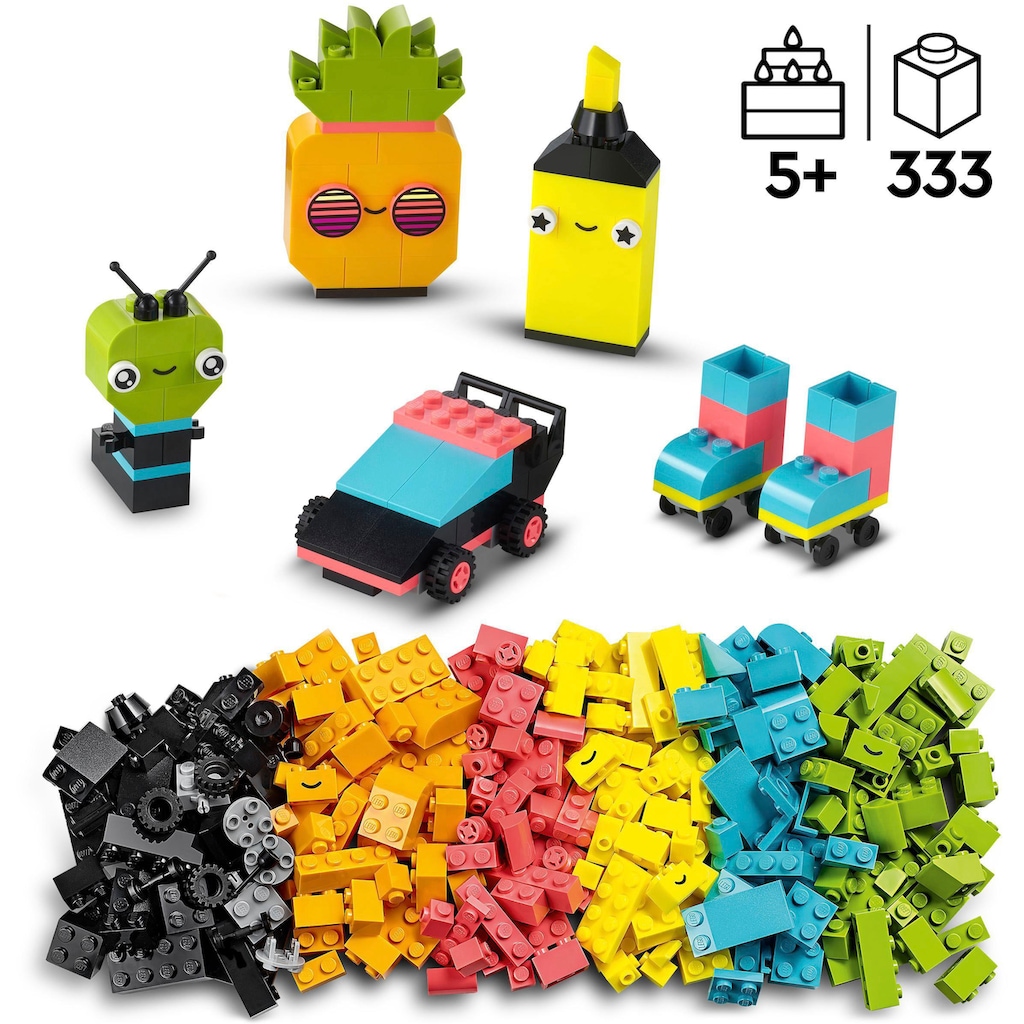 LEGO® Konstruktionsspielsteine »Neon Kreativ-Bauset (11027), LEGO® Classic«, (333 St.)