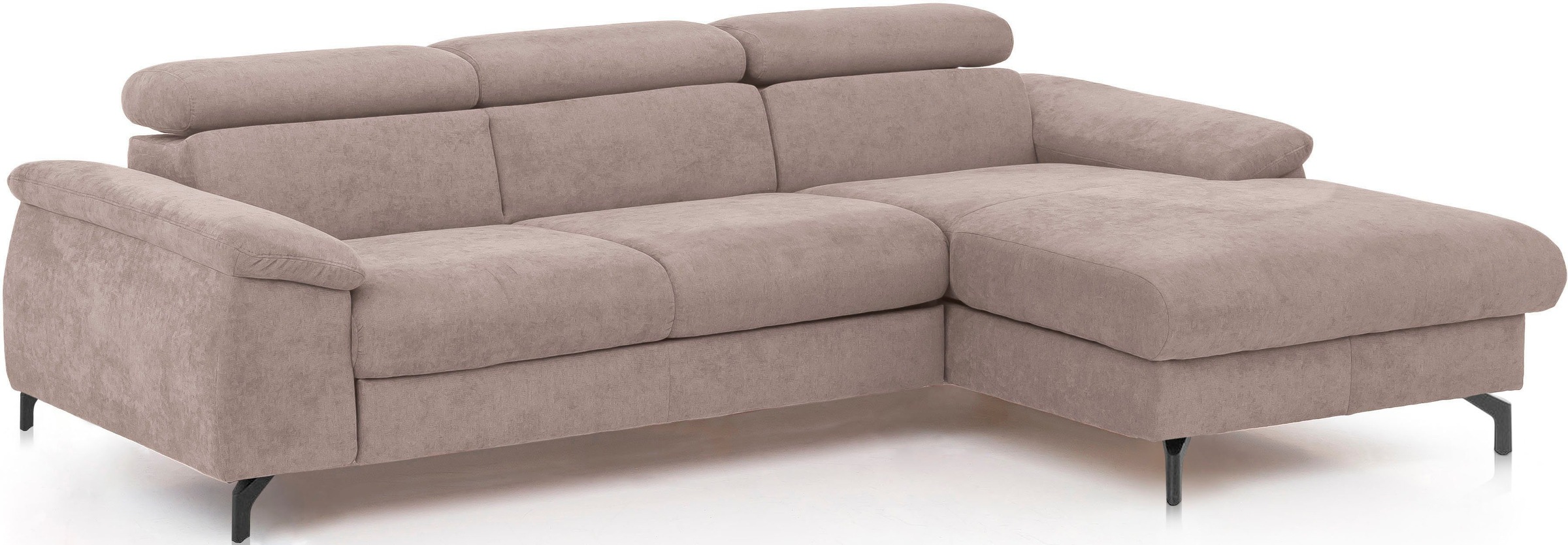 COTTA Polstergarnitur »Komaris L-Form«, (Set), Set bestehend aus: Ecksofa mit Kopfteilverstellung & Hocker