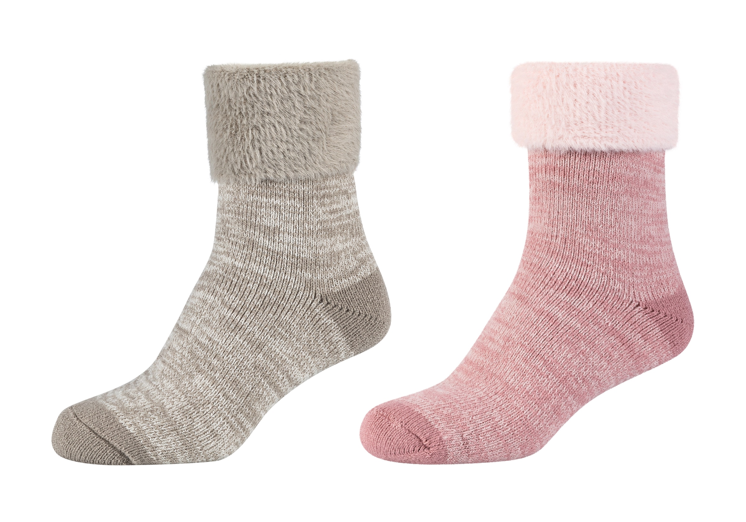 Freizeitsocken, (2er Pack), mit Fellbesatz