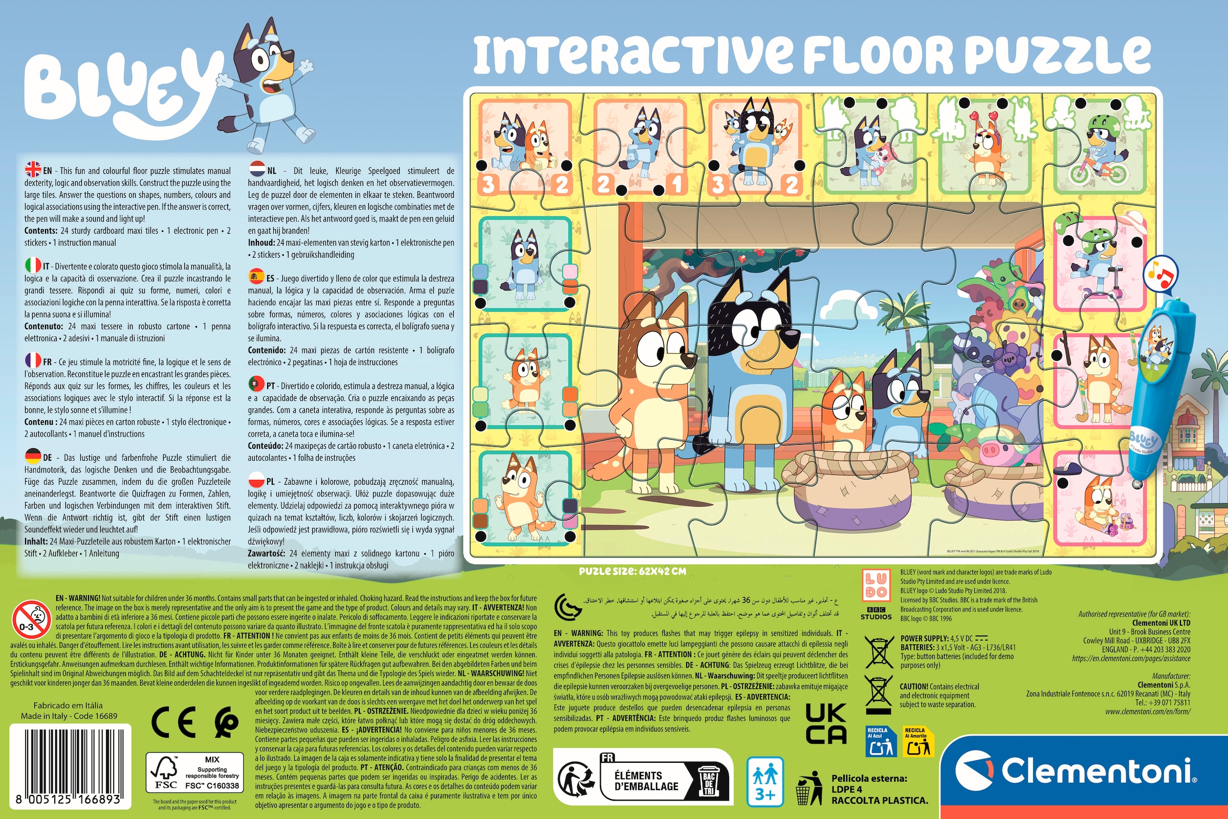 Clementoni® Puzzle »Quiz-Bodenpuzzle - Bluey« Made in Europe